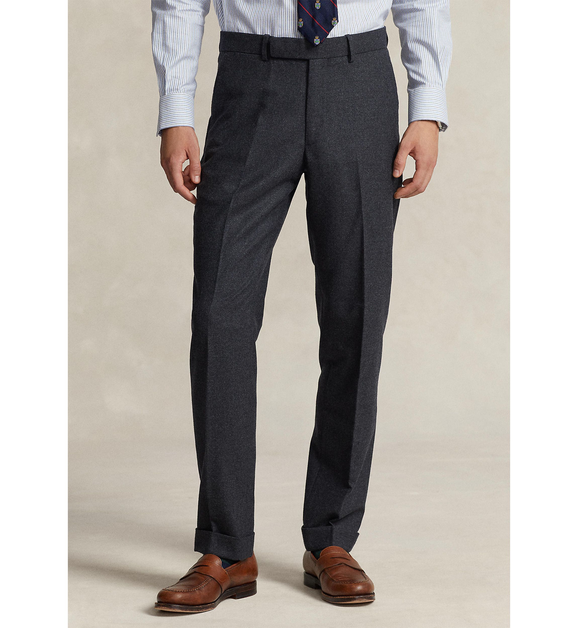 Stretch Wool-Blend Flannel Suit Trousers
