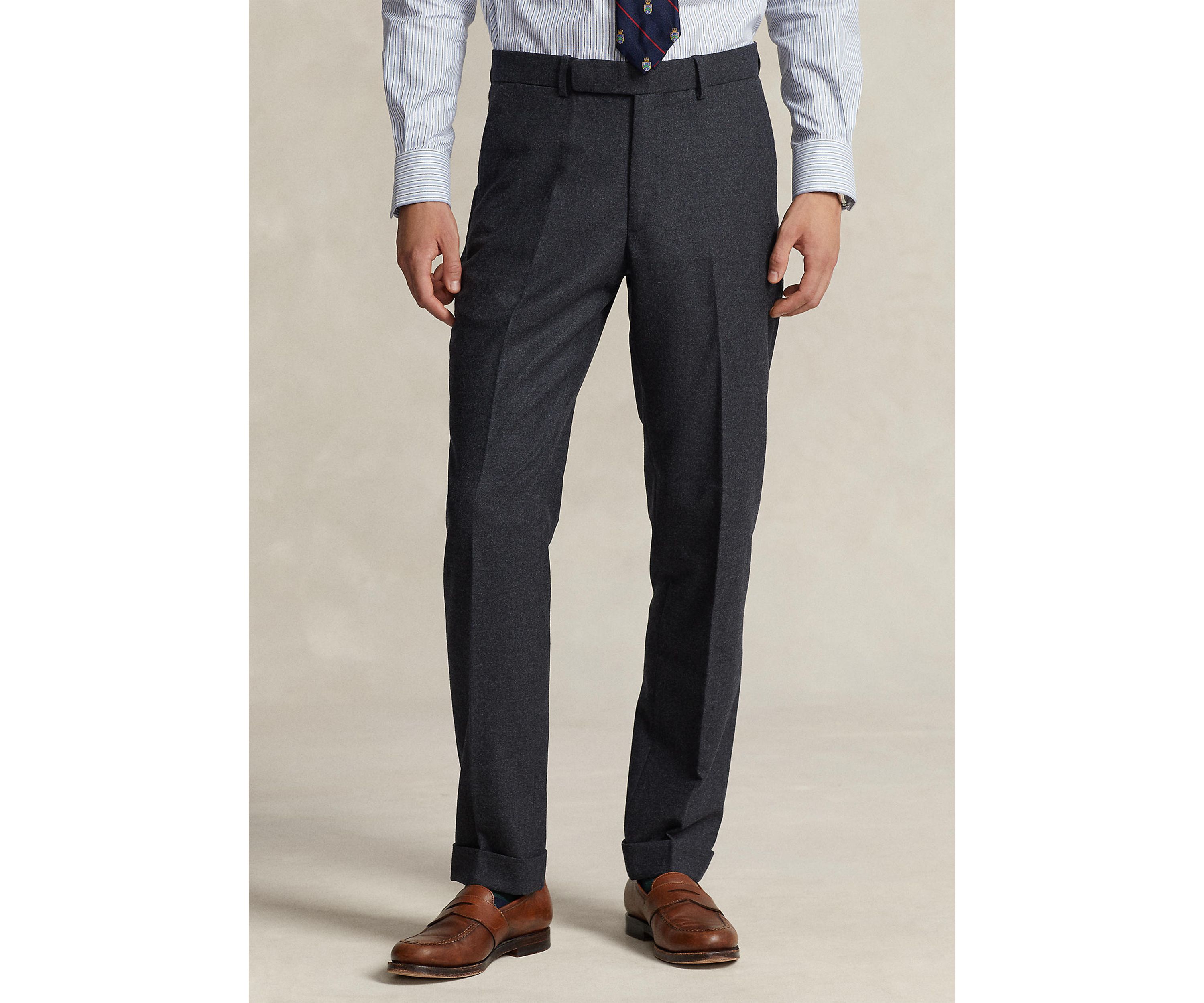 Stretch Wool-Blend Flannel Suit Trousers