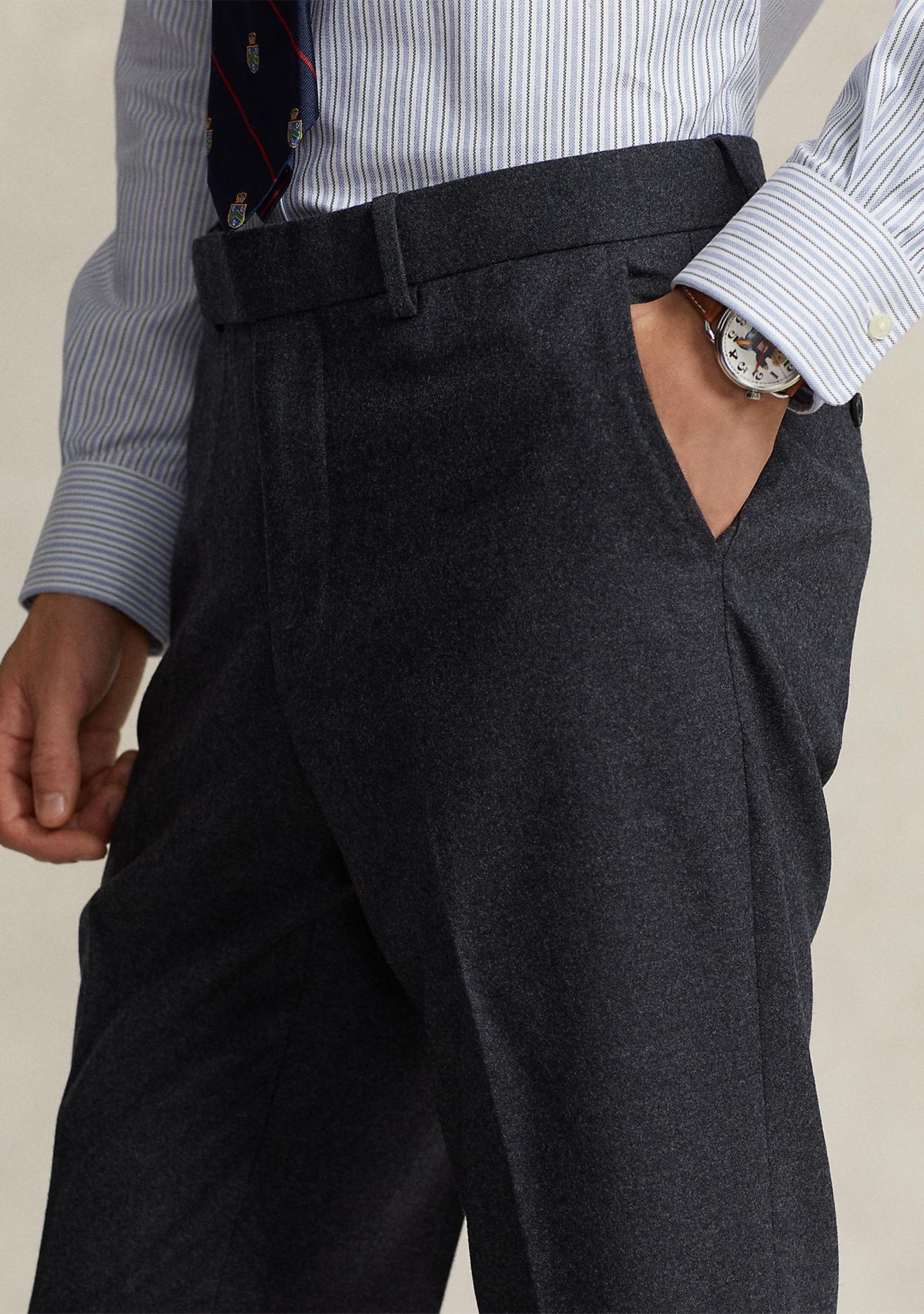 Stretch Wool-Blend Flannel Suit Trousers