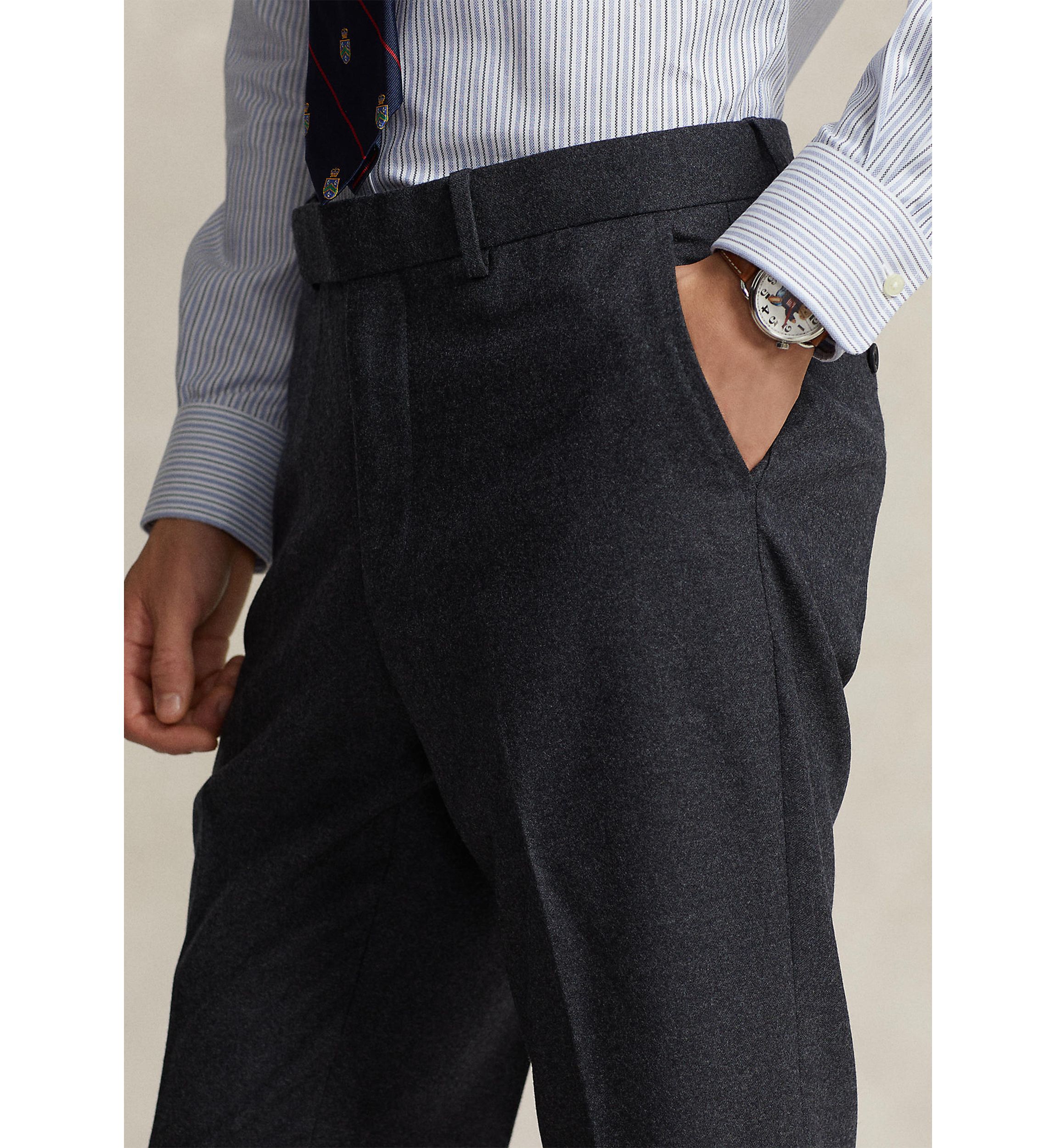 Stretch Wool-Blend Flannel Suit Trousers