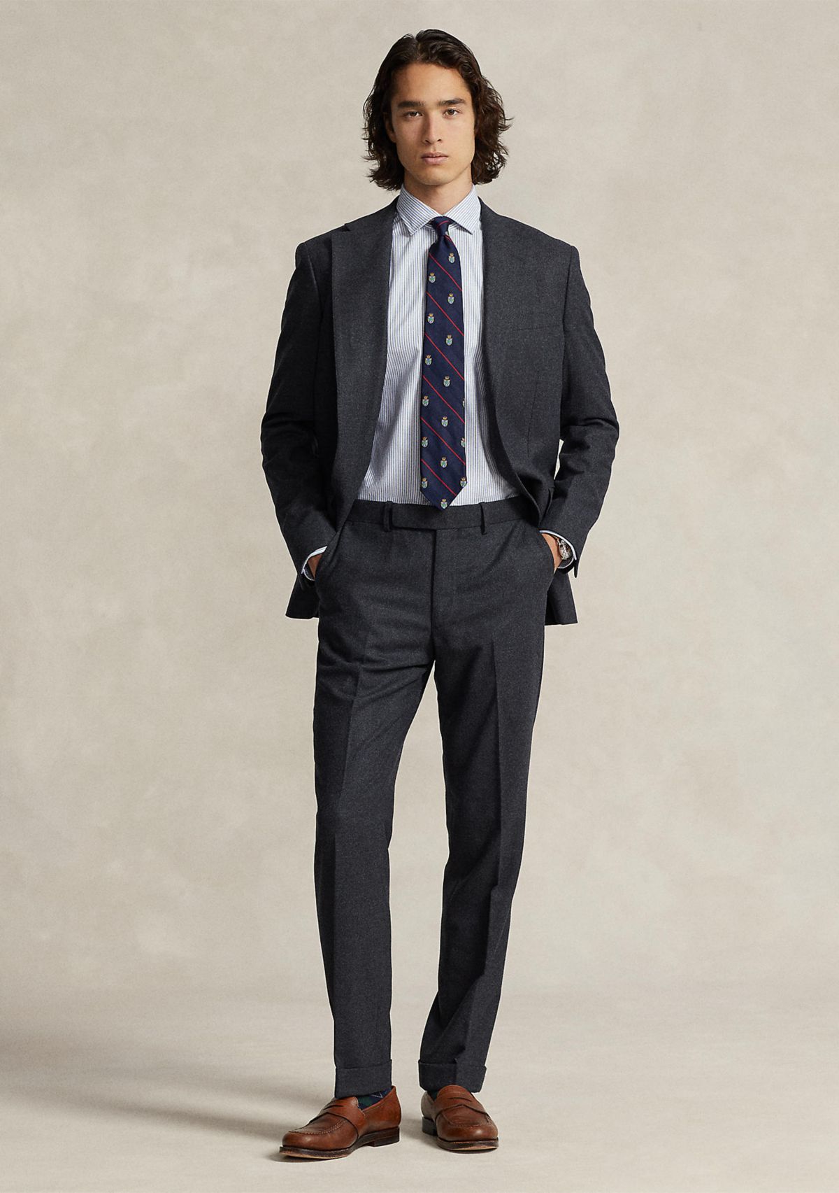 Stretch Wool-Blend Flannel Suit Trousers