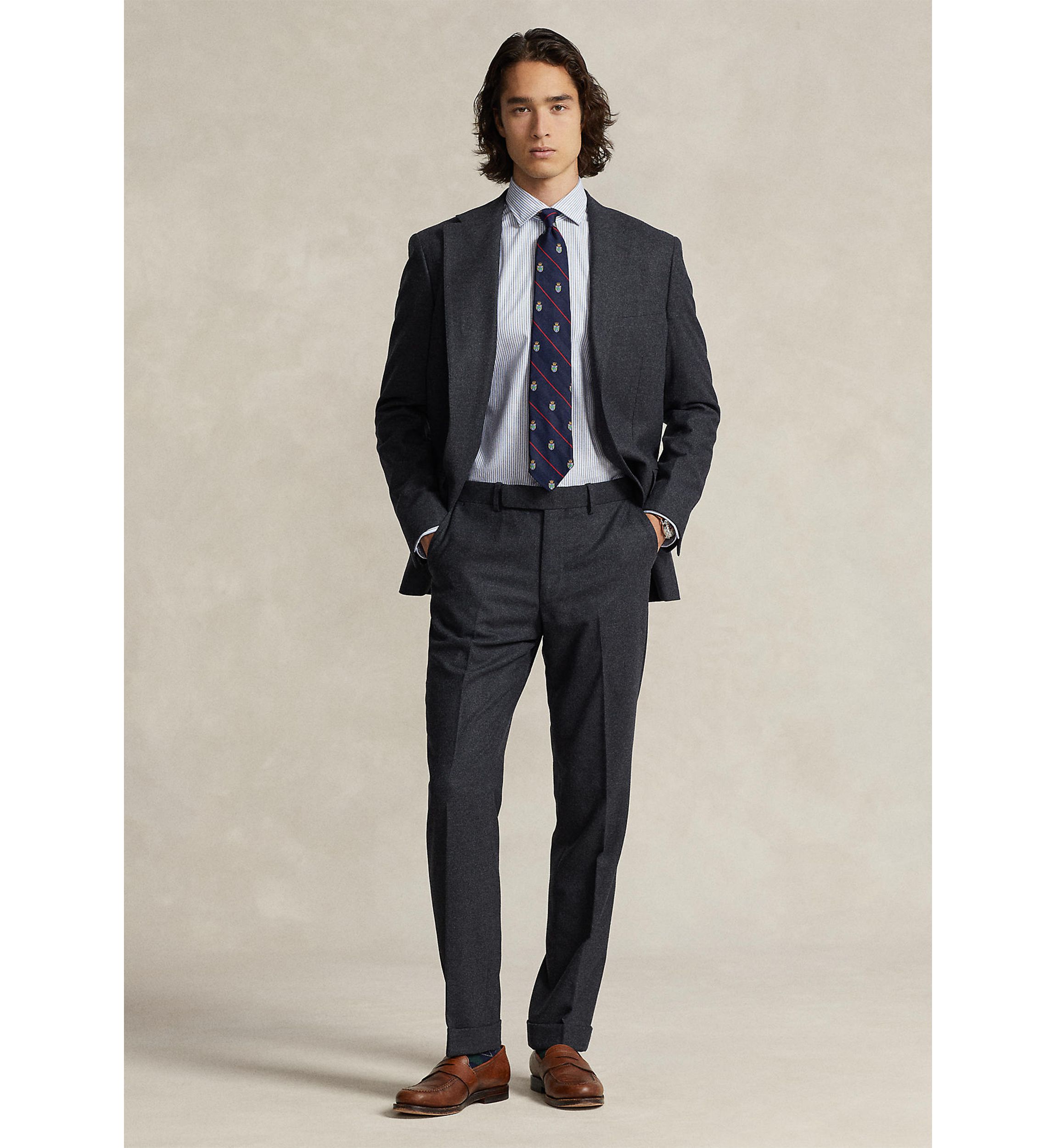 Stretch Wool-Blend Flannel Suit Trousers