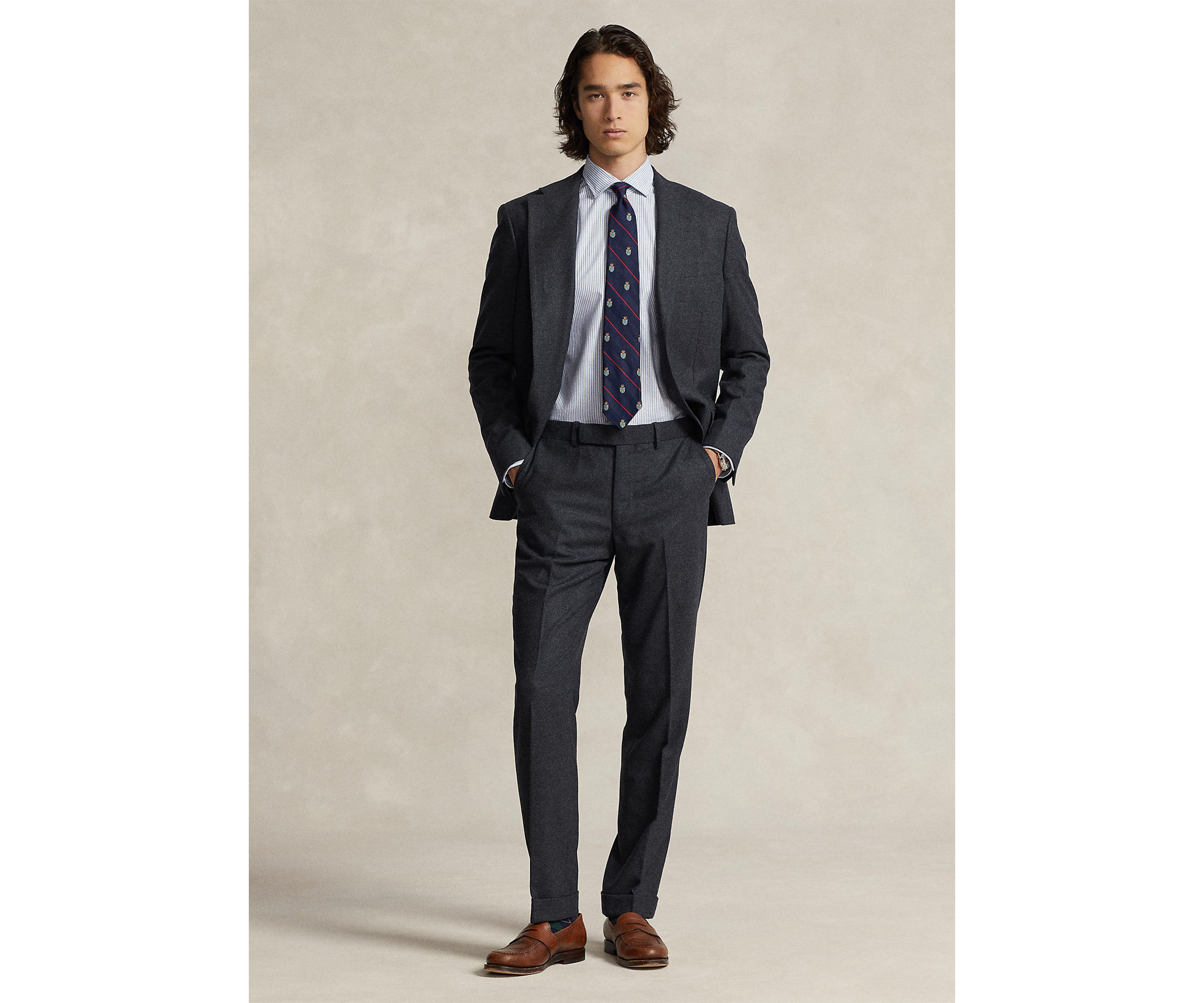 Stretch Wool-Blend Flannel Suit Trousers
