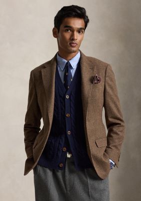 Polo Ralph Lauren Men's Polo Modern Fit Glen Plaid Sport Coat, Brown, 42 Short