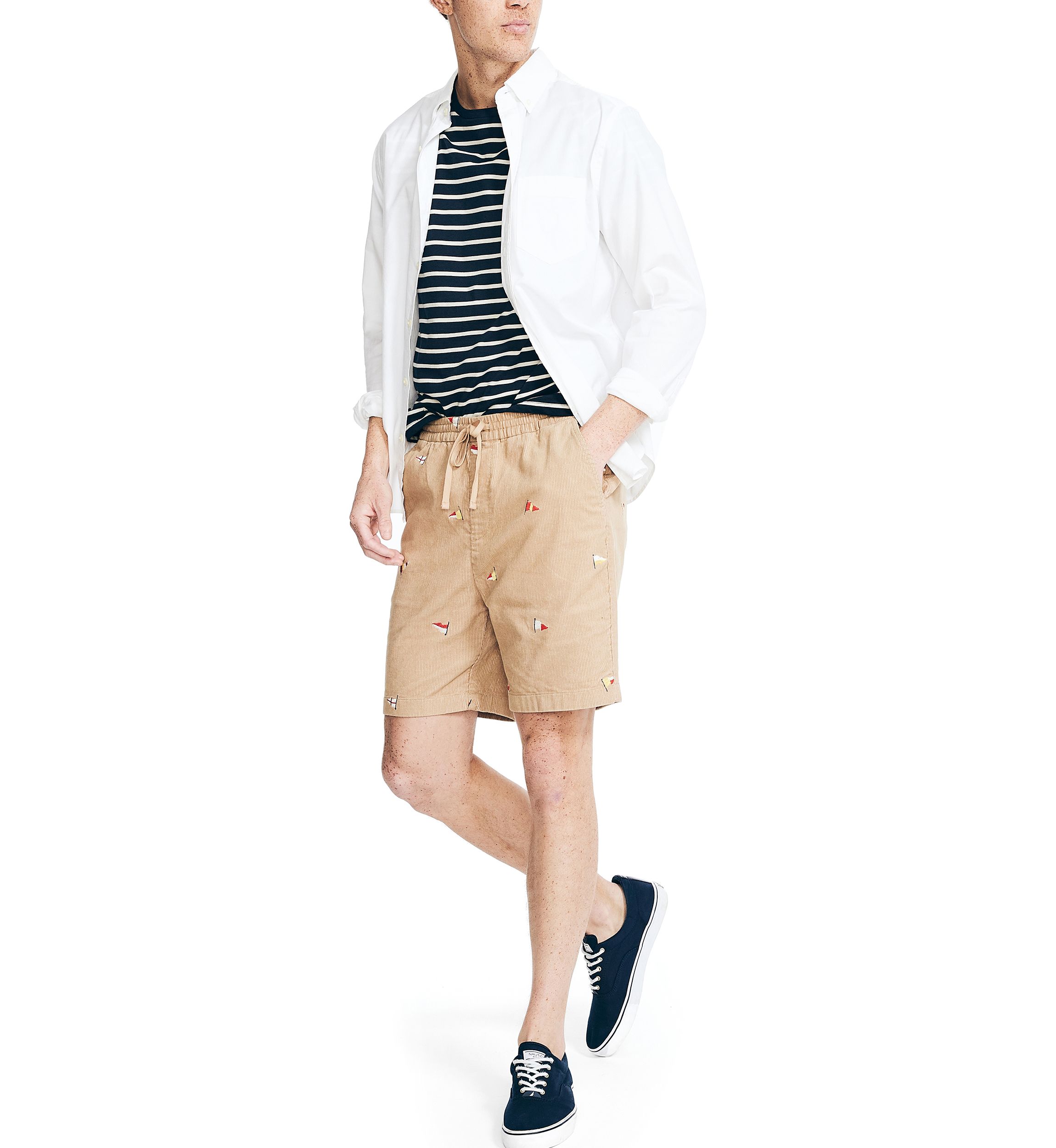 7" Printed Corduroy Shorts