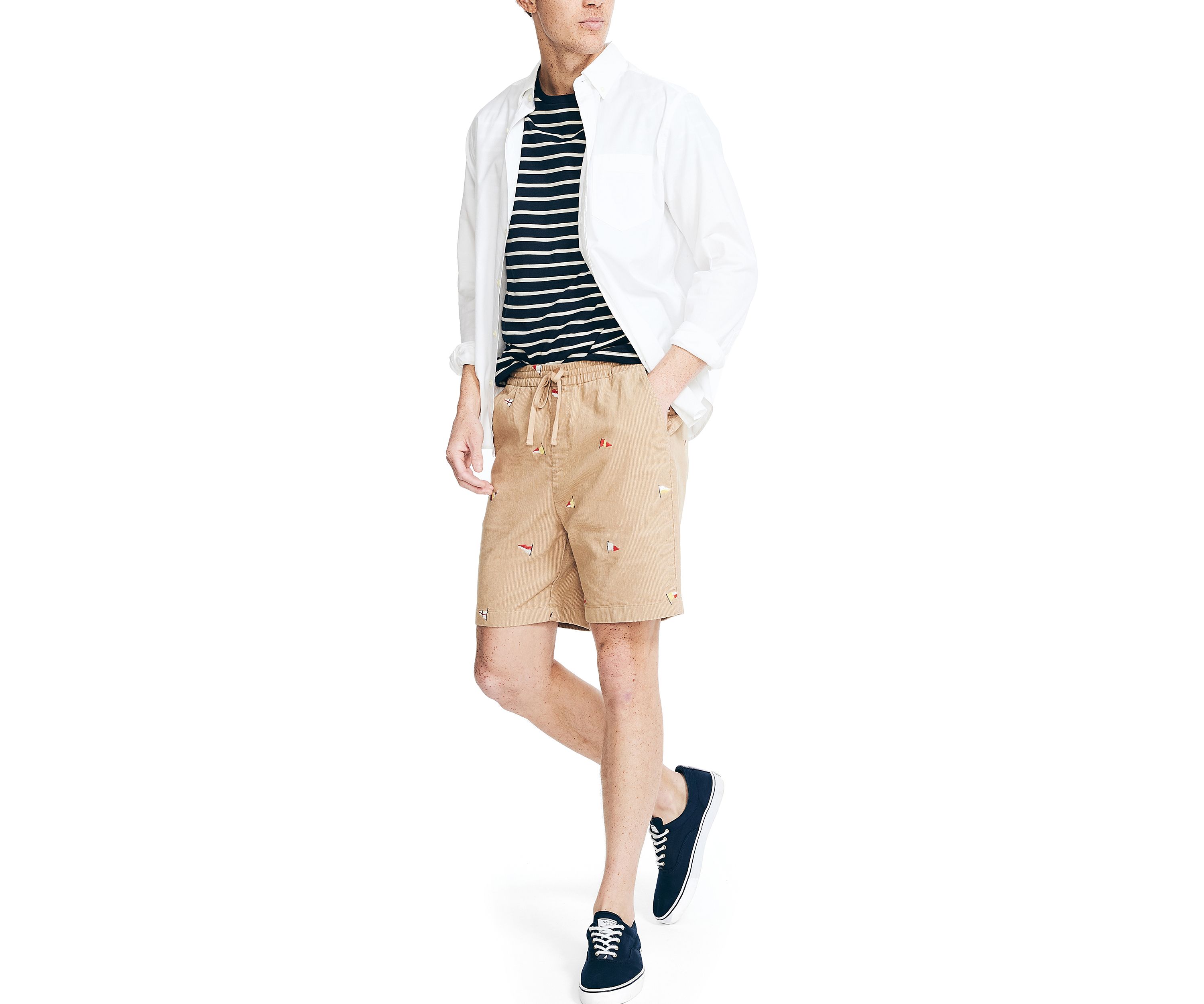 7" Printed Corduroy Shorts