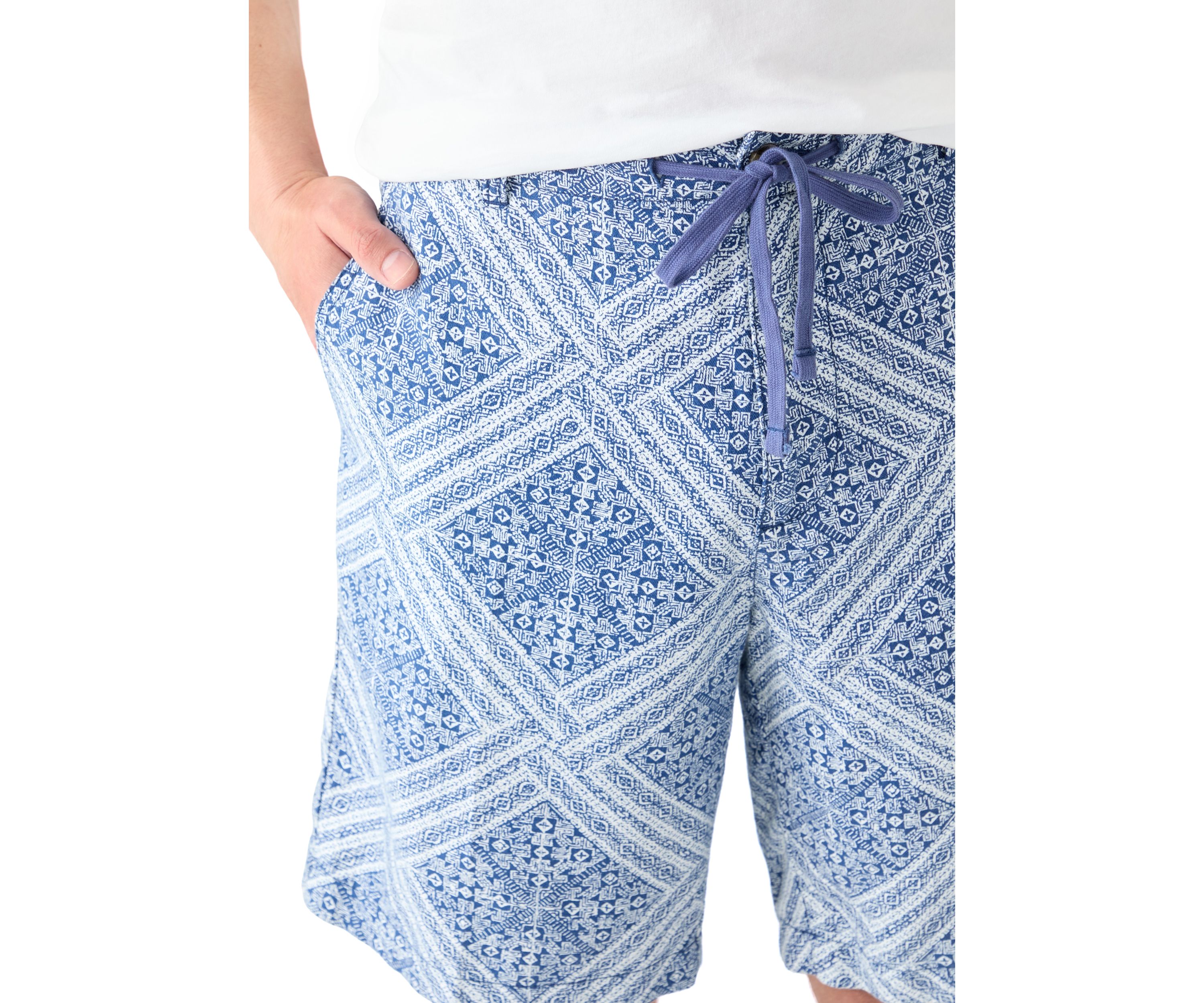 Printed Linen Shorts