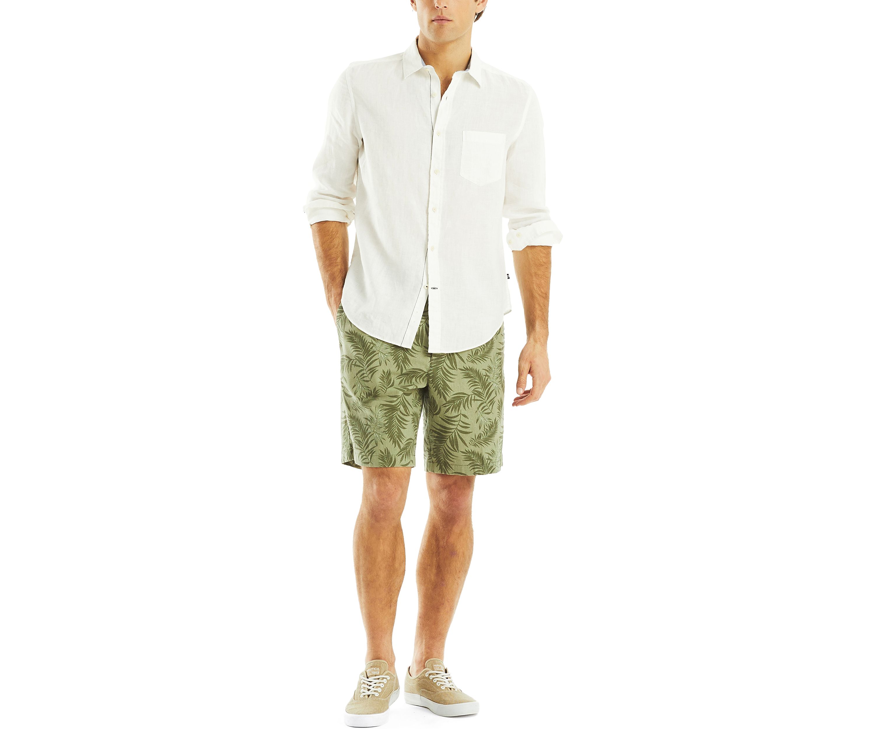 8.5" Linen Pleated Shorts