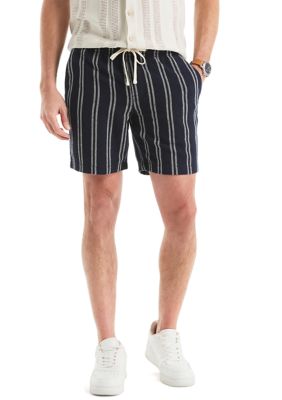 Nautica Men's 7" Striped Pull-On Shorts, Navy Blue, 2XL