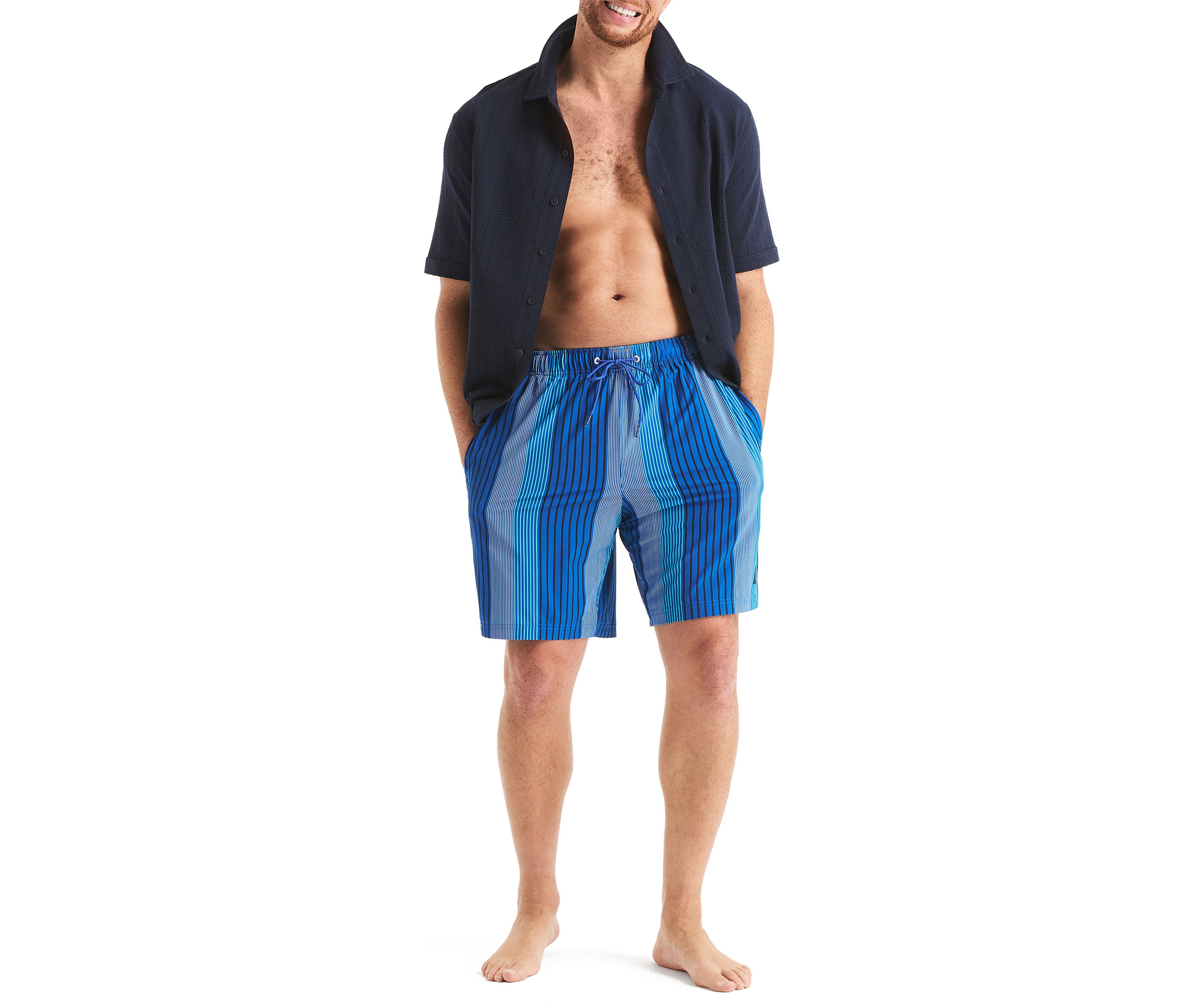 Big & Tall Flag Printed Swim Trunks with Liner
