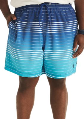 Big & Tall Sustainably Crafted Ombré Striped Lined Swim Shorts