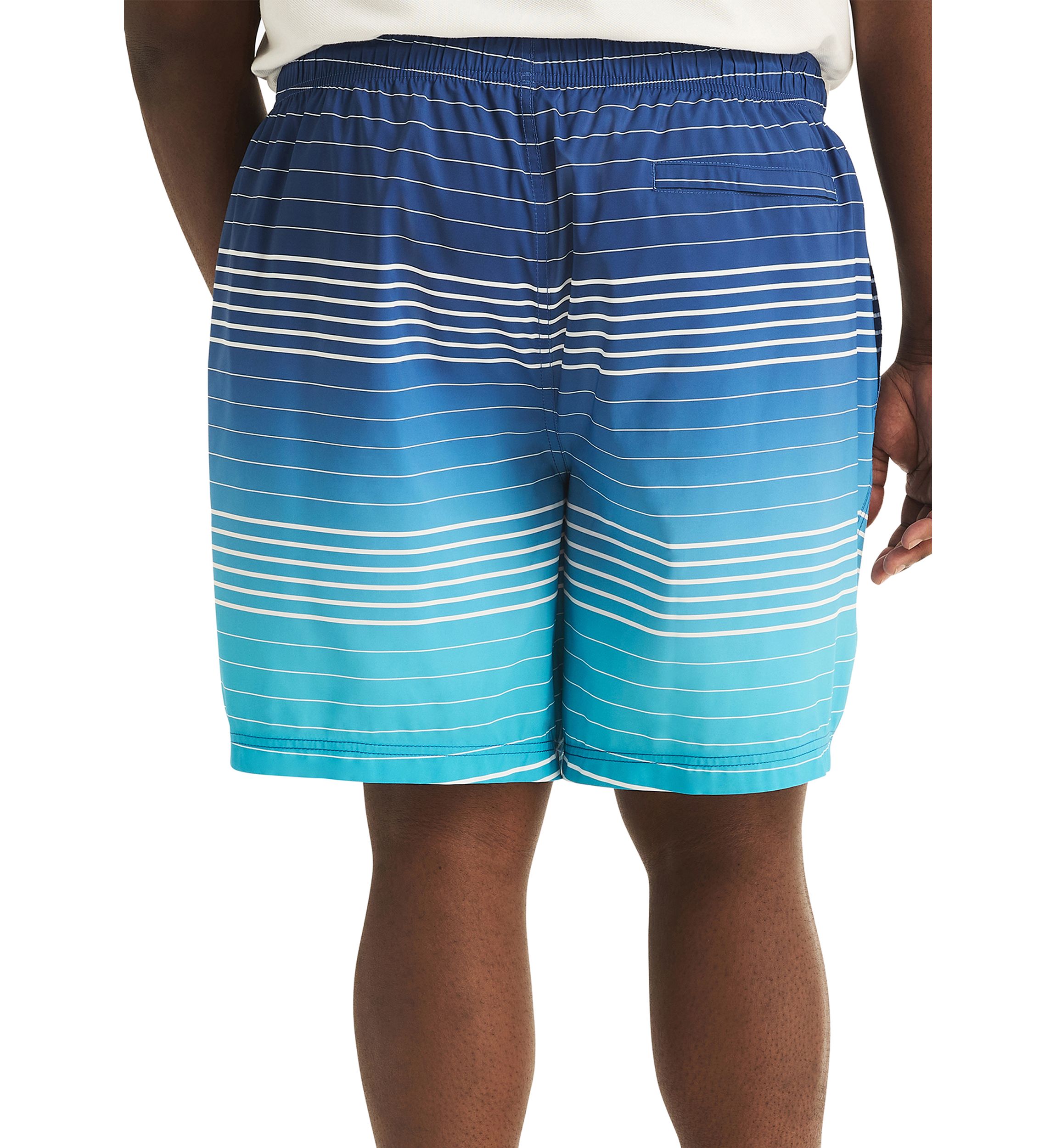 Big & Tall Sustainably Crafted Ombré Striped Lined Swim Shorts