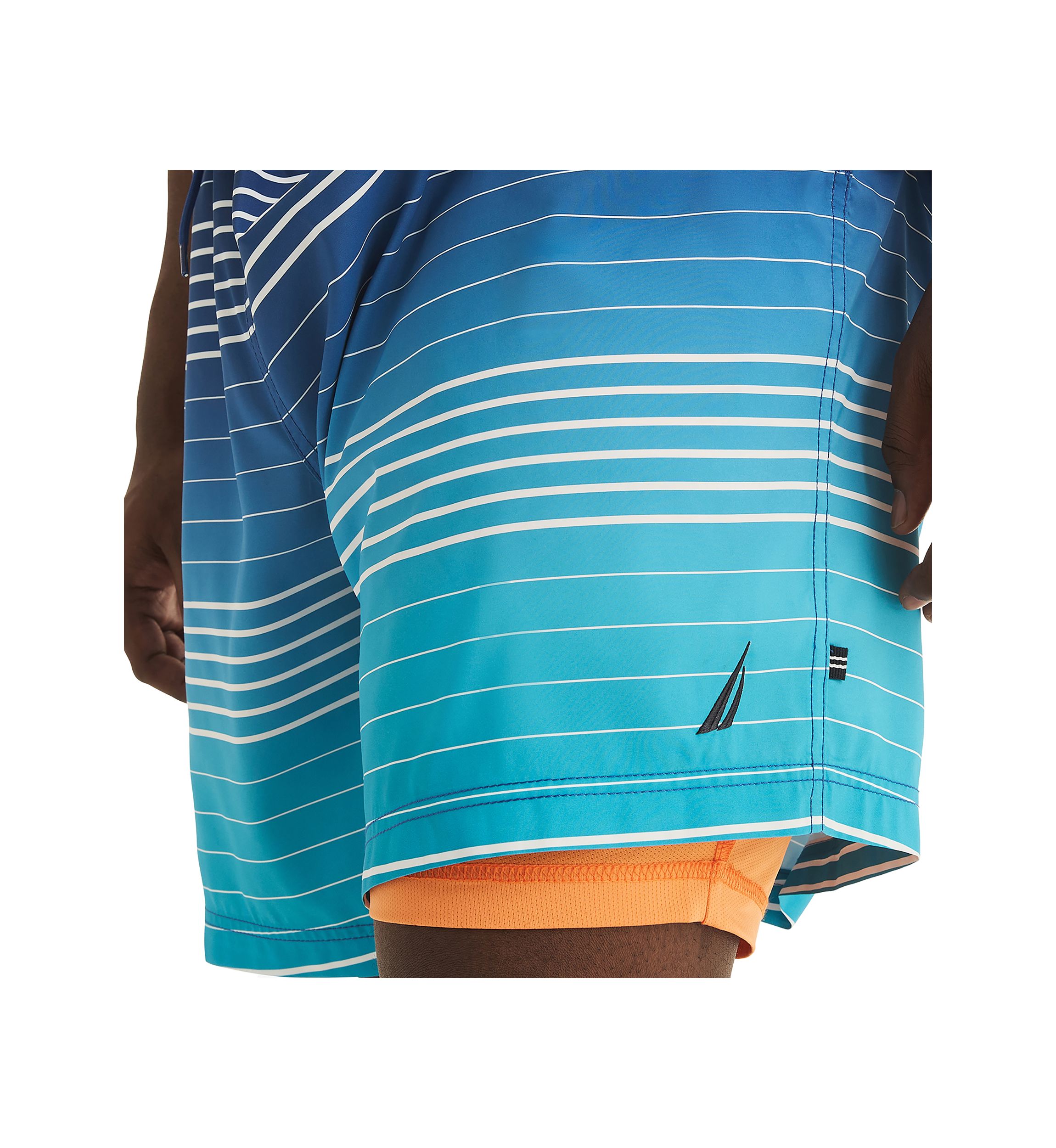 Big & Tall Sustainably Crafted Ombré Striped Lined Swim Shorts