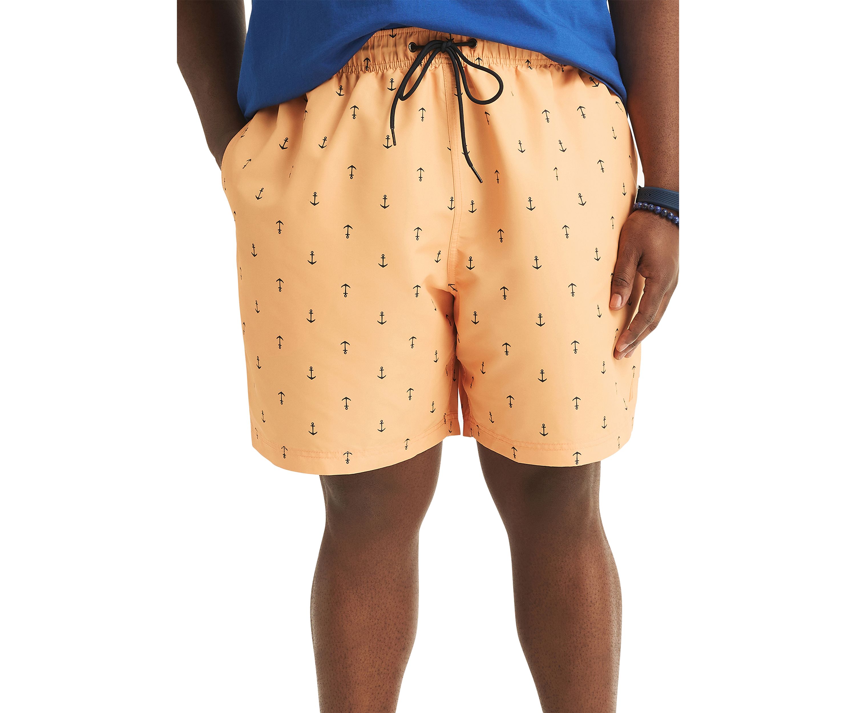 Big & Tall Anchor Print Quick Dry Swim Shorts