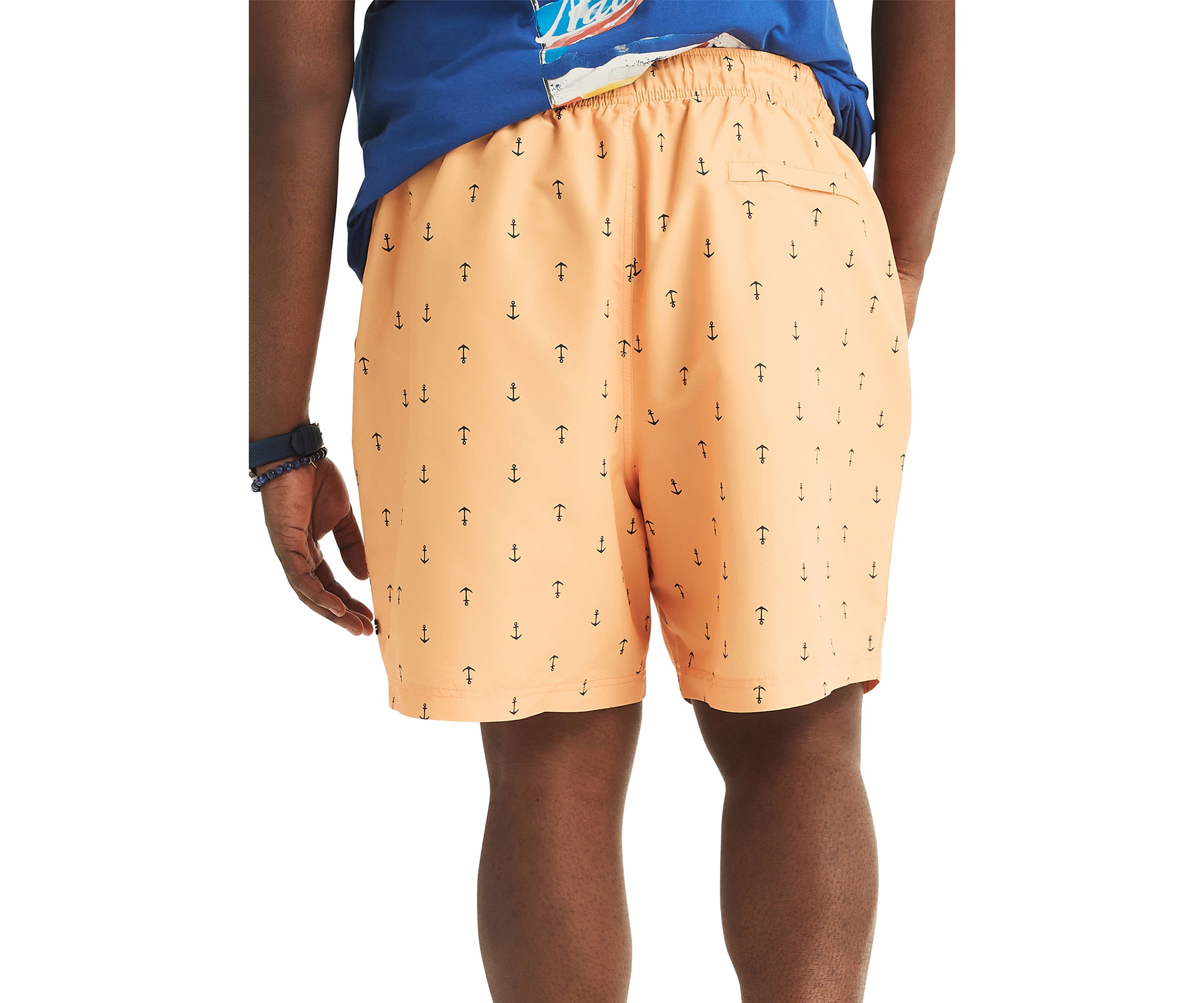 Big & Tall Anchor Print Quick Dry Swim Shorts
