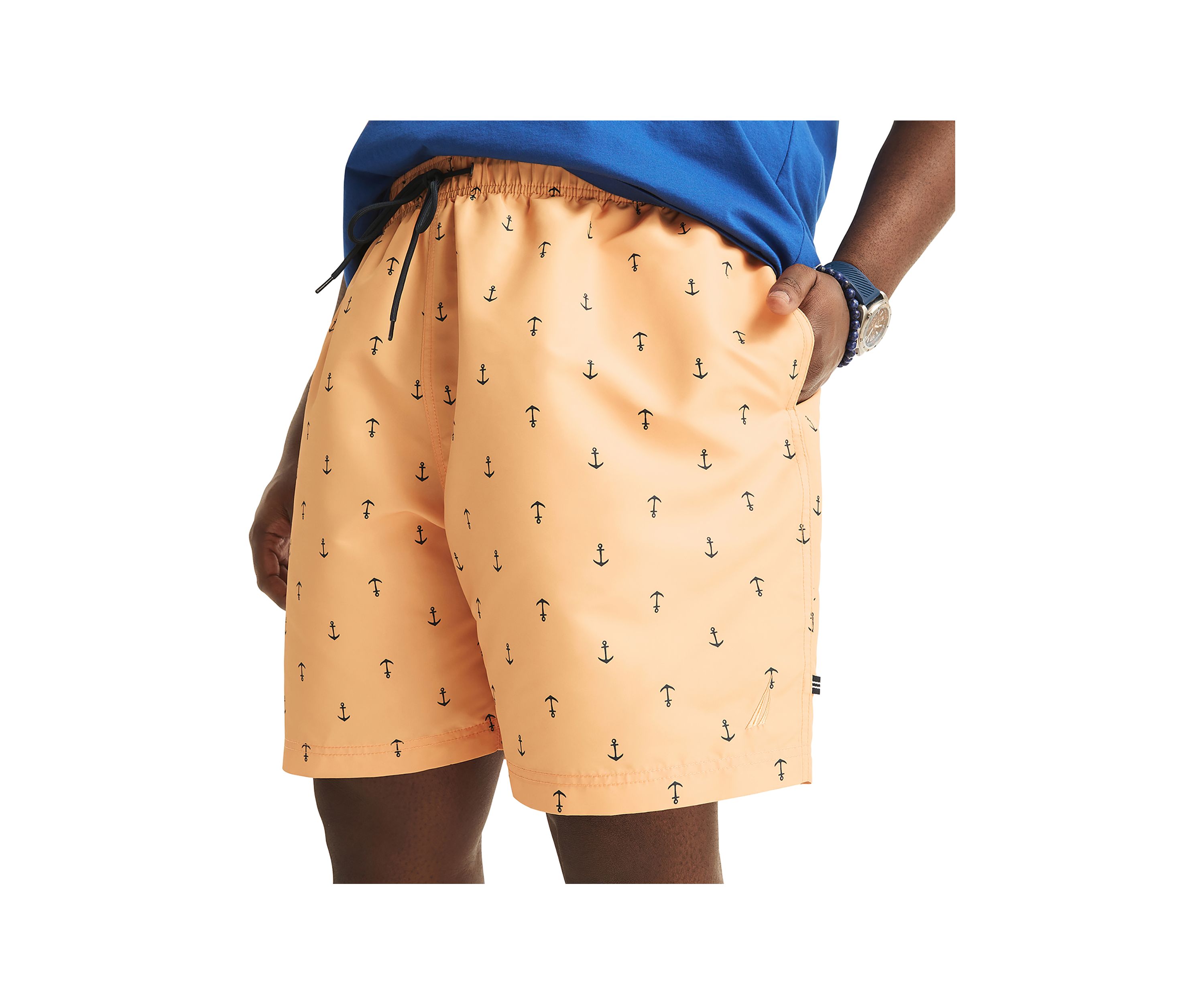 Big & Tall Anchor Print Quick Dry Swim Shorts