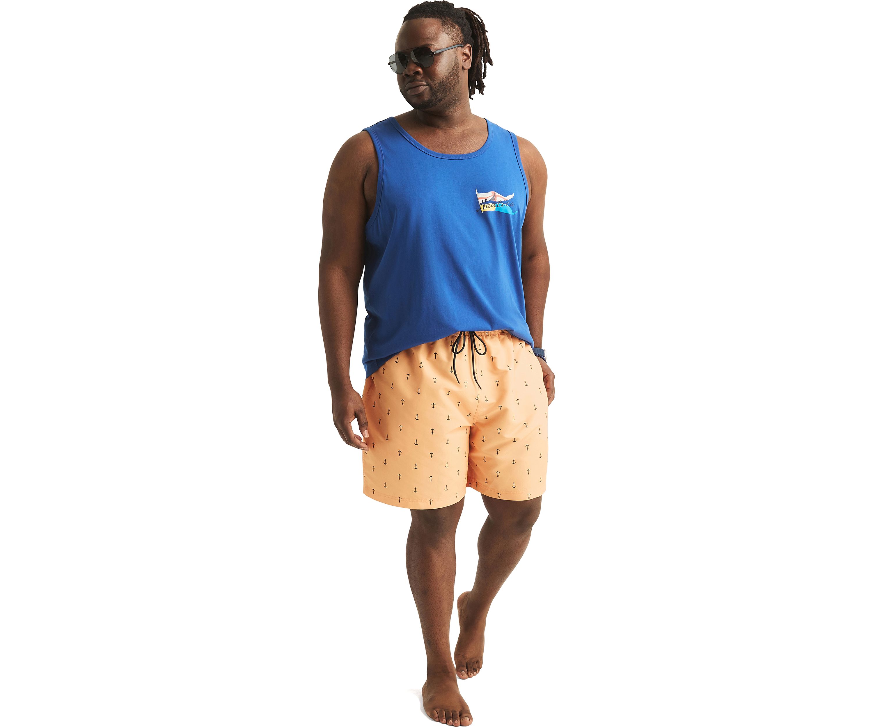 Big & Tall Anchor Print Quick Dry Swim Shorts
