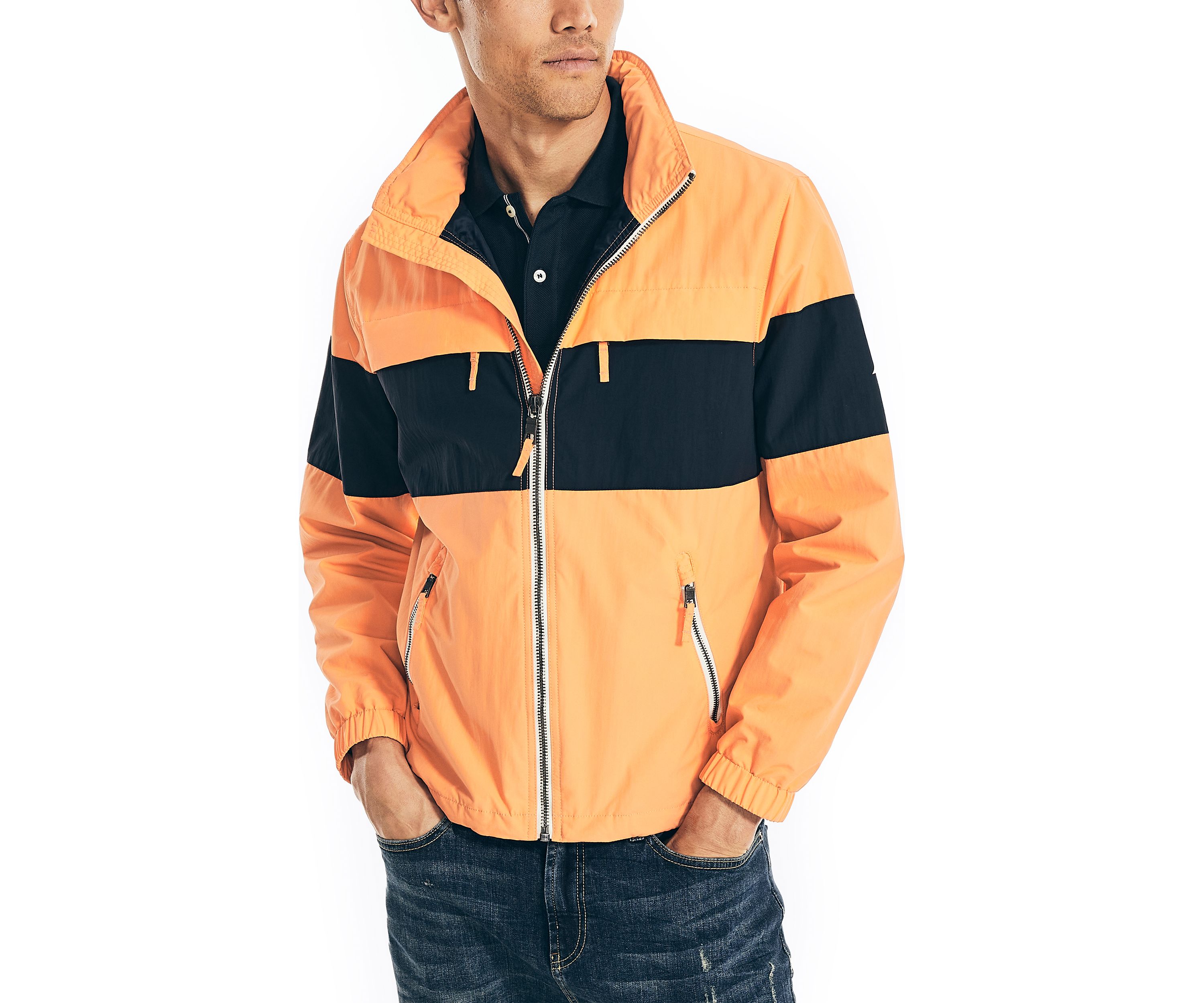 Color Block Hooded Jacket