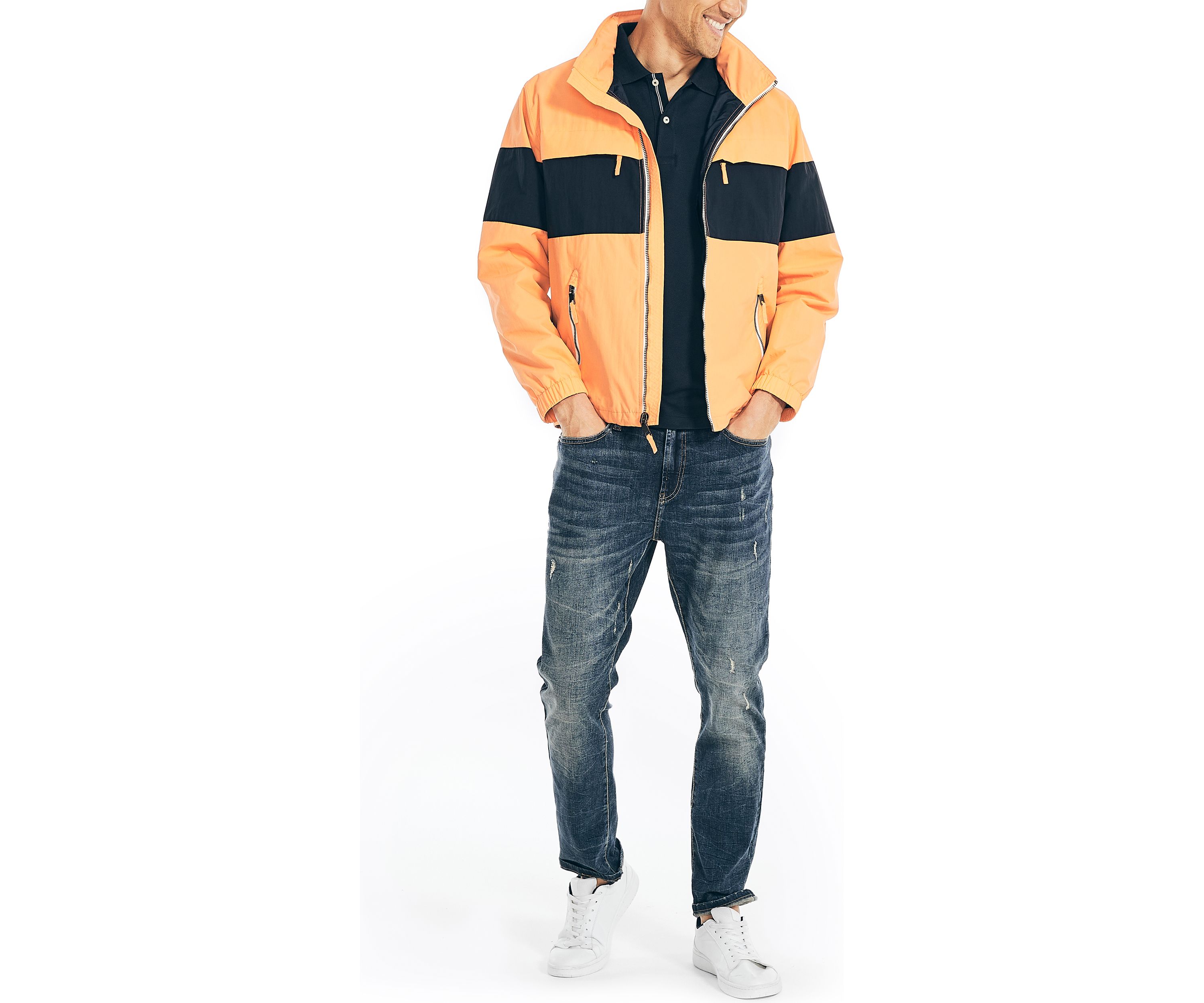 Color Block Hooded Jacket