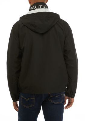 Nautica Men's Zip Up Leather Jacket, Black, Large at  Men's Clothing  store