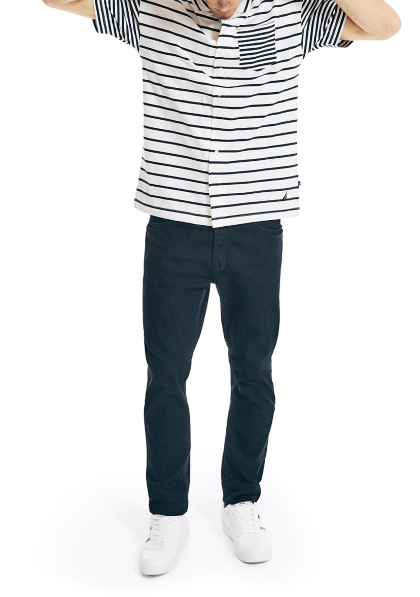 Short Sleeve Striped Knit Camp Shirt 
