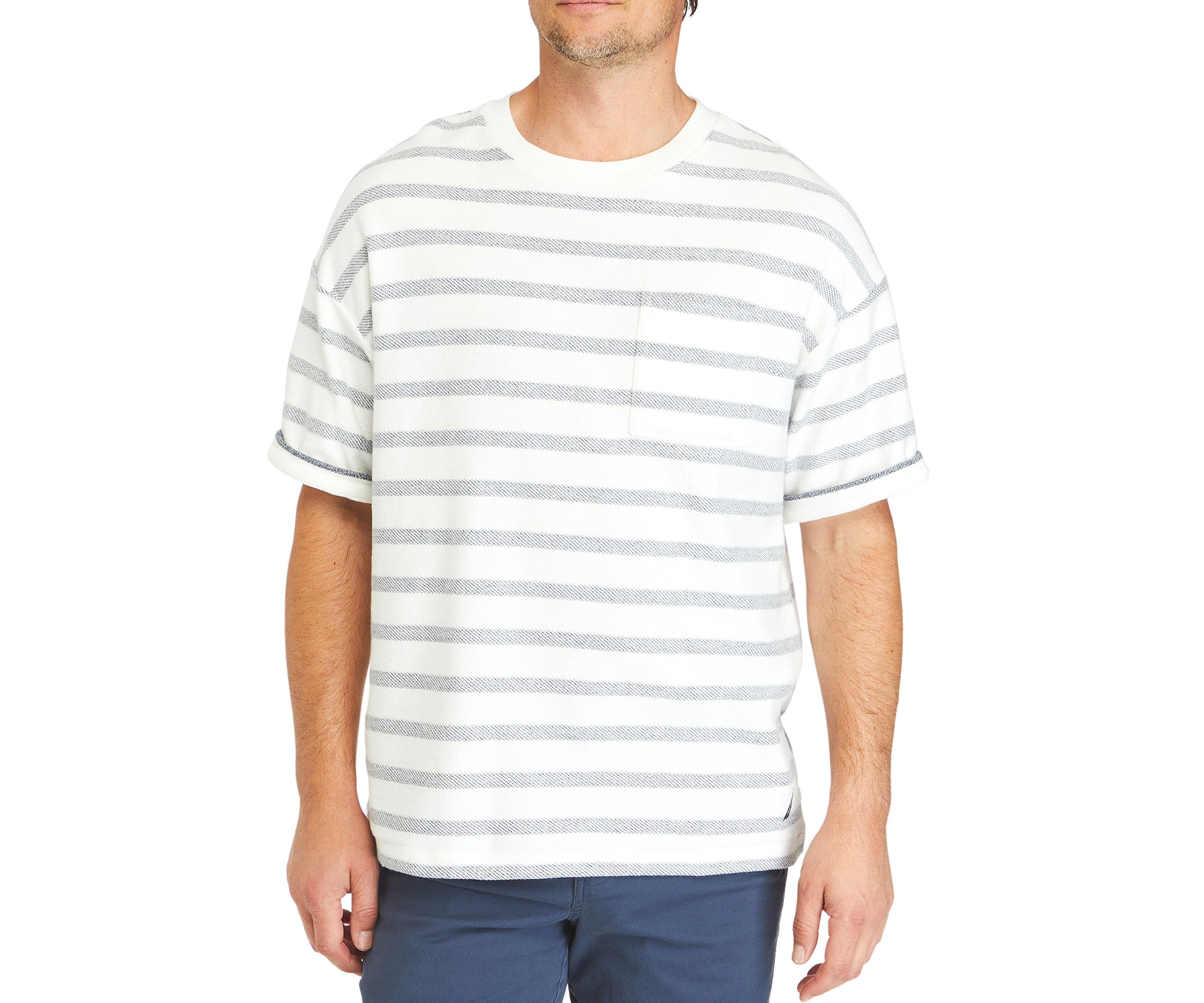 Short Sleeve Stripe Crew Neck Shirt