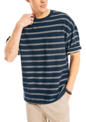 Short Sleeve Stripe Crew Neck Shirt