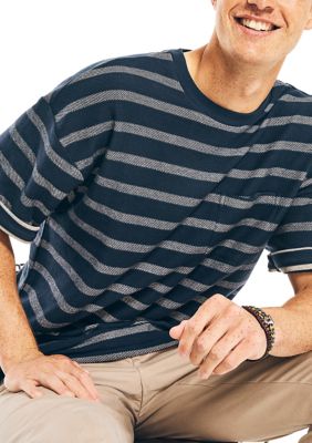 Short Sleeve Stripe Crew Neck Shirt