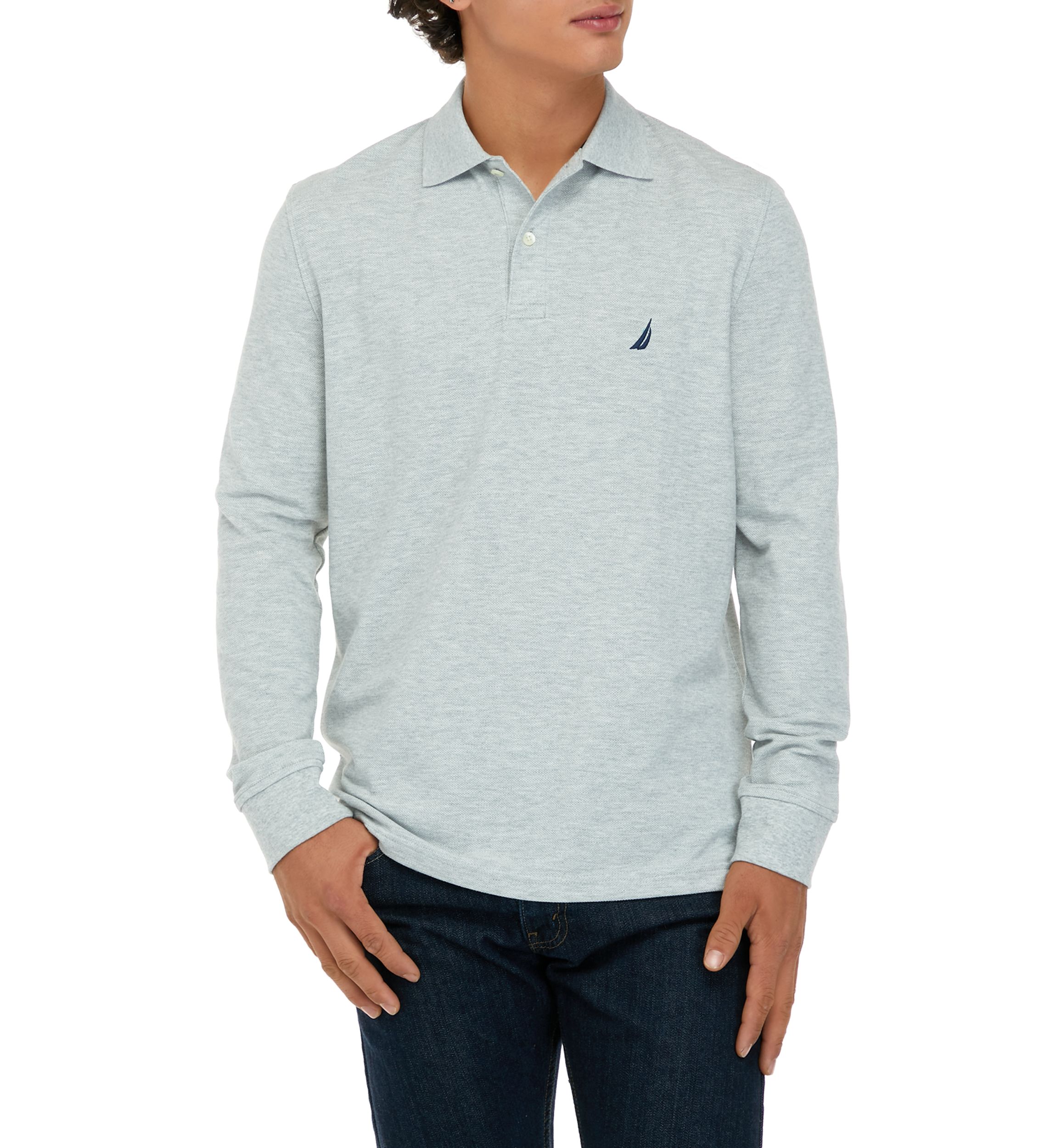 Classic Fit Long-Sleeve Deck Polo Shirt