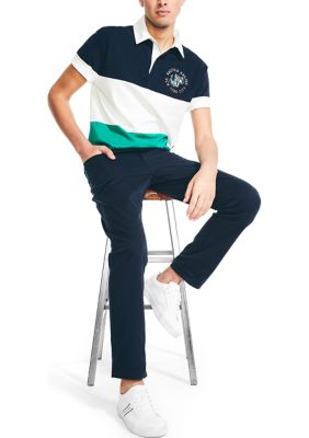 Relaxed Fit Rugby Striped Polo Shirt