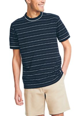 Nautica Men's Sustainably Crafted Striped T-Shirt, Navy Blue, XL
