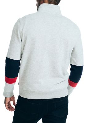 Sustainably Crafted Quarter-Zip Color Block Sweatshirt