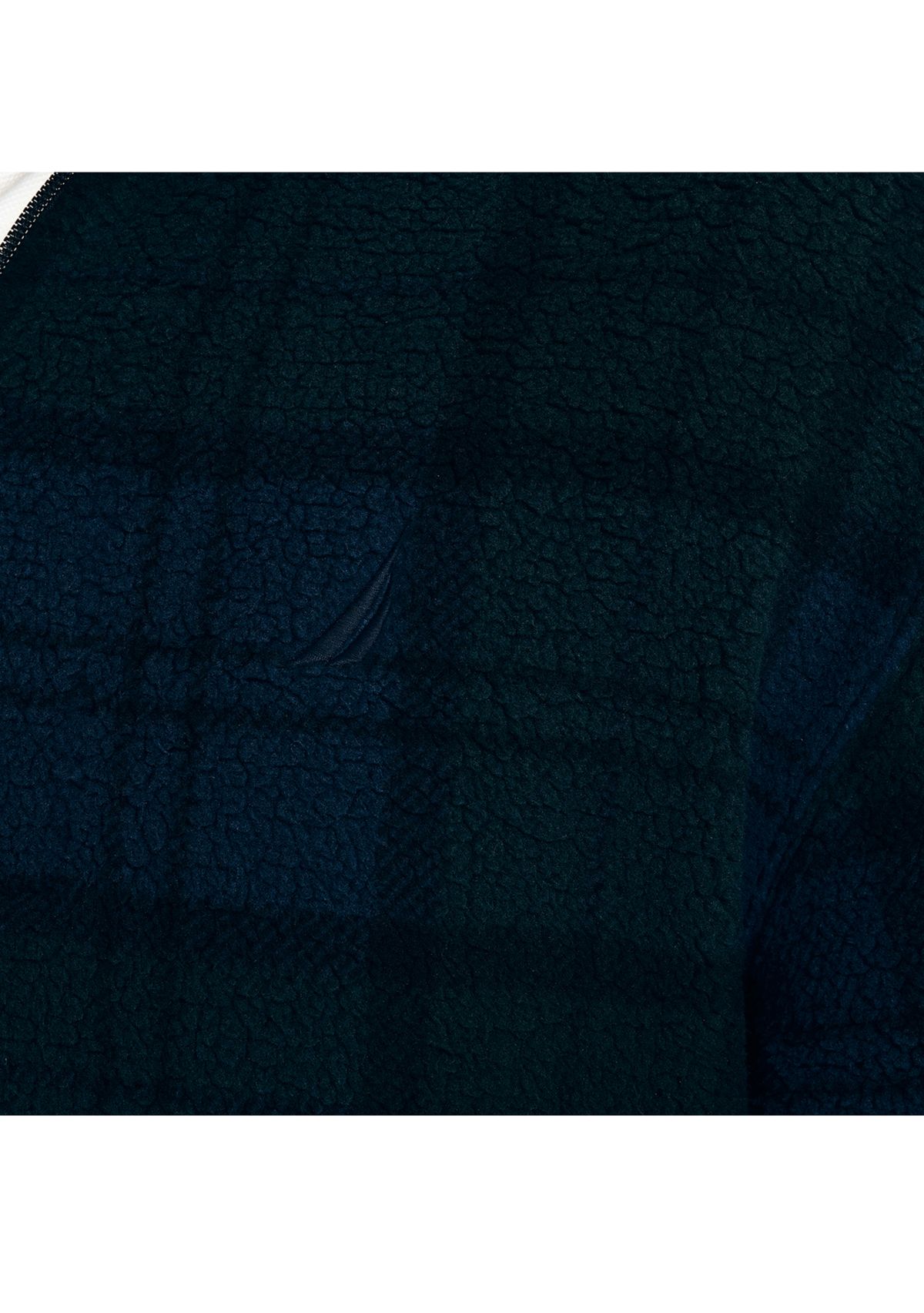 Printed Faux Shearling Quarter Zip Hoodie