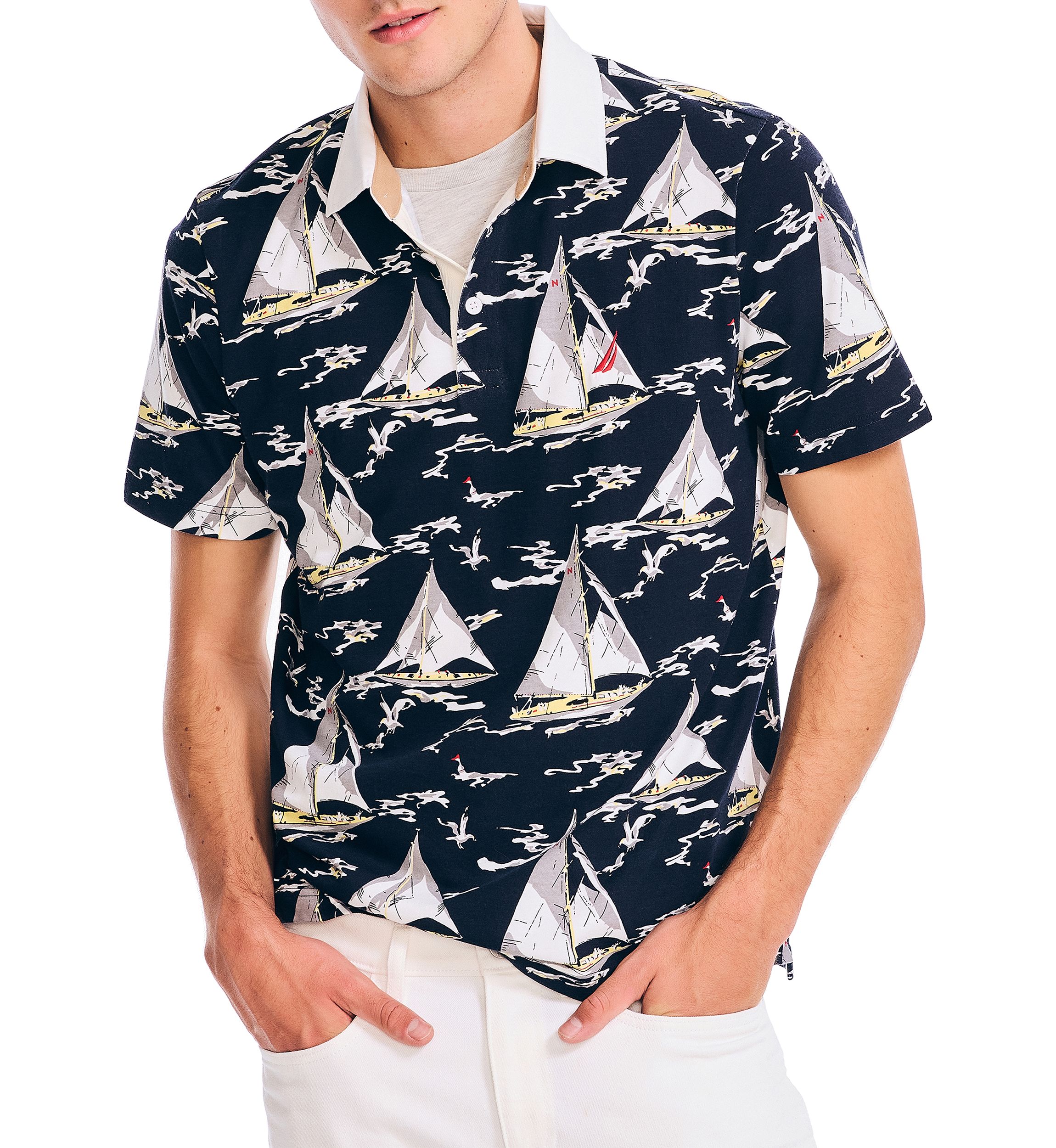 Sustainably Crafted Classic Fit Printed Rugby Polo Shirt