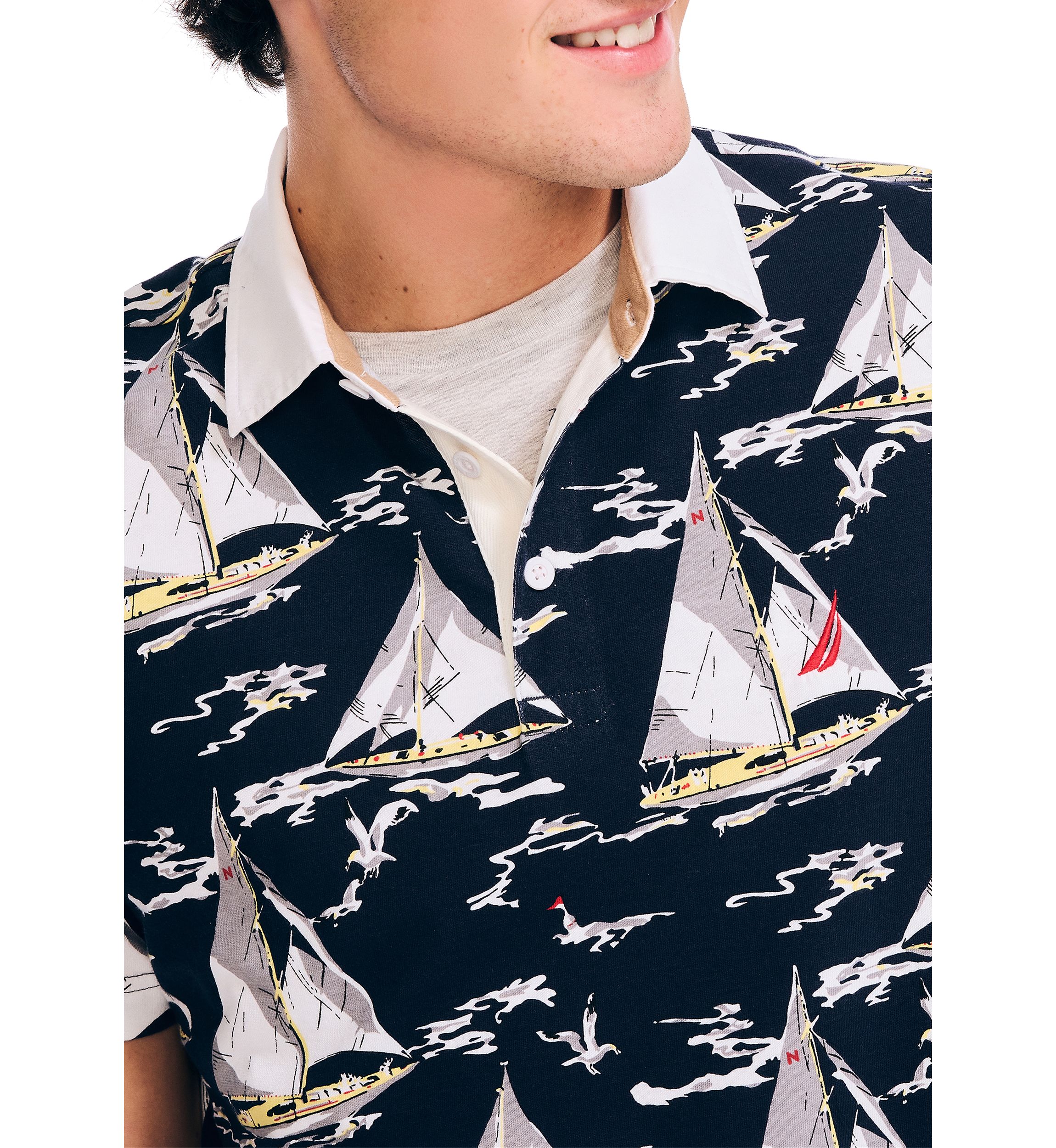 Sustainably Crafted Classic Fit Printed Rugby Polo Shirt