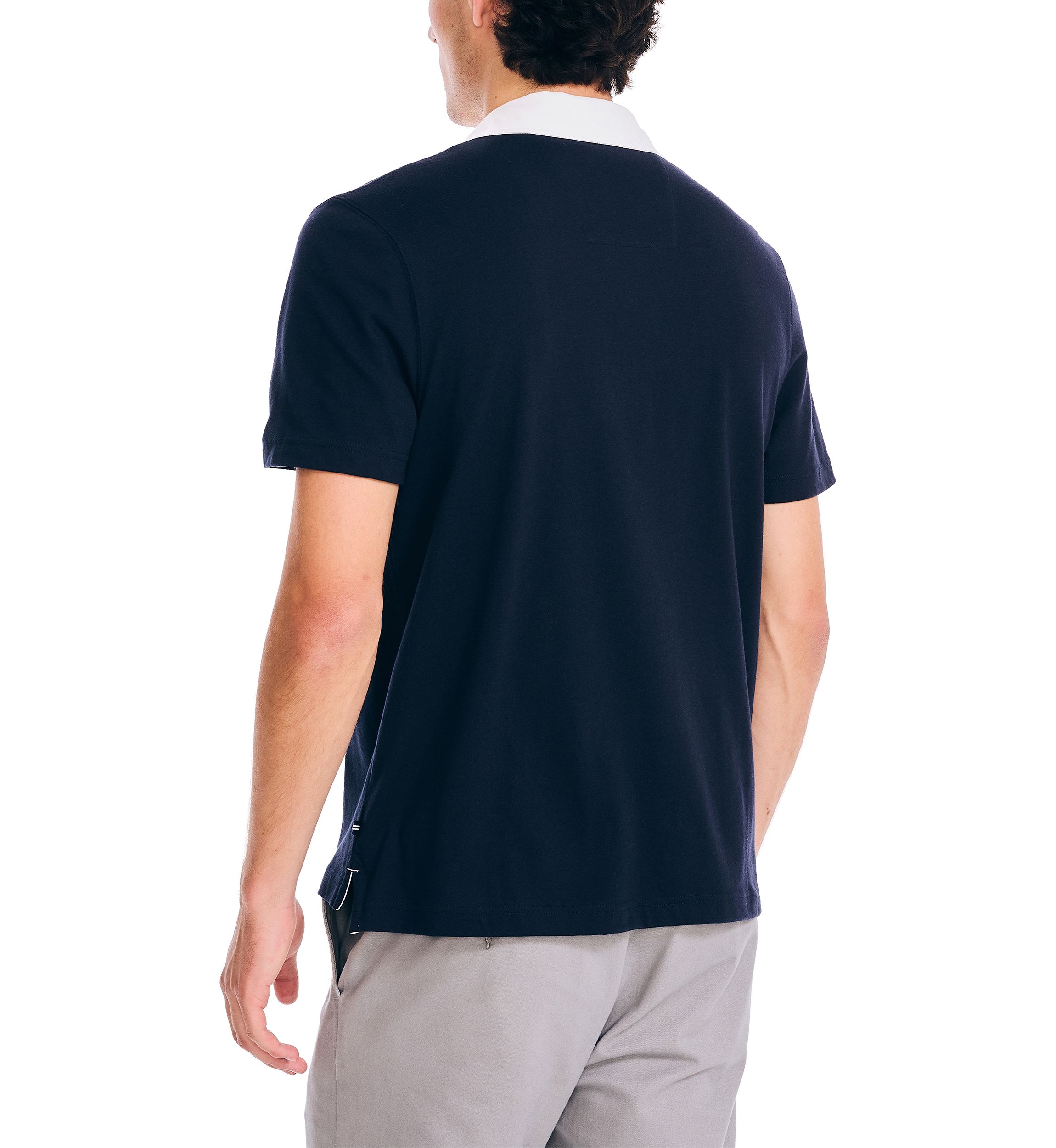 Sustainably Crafted Classic Fit Pieced Rugby Polo Shirt 