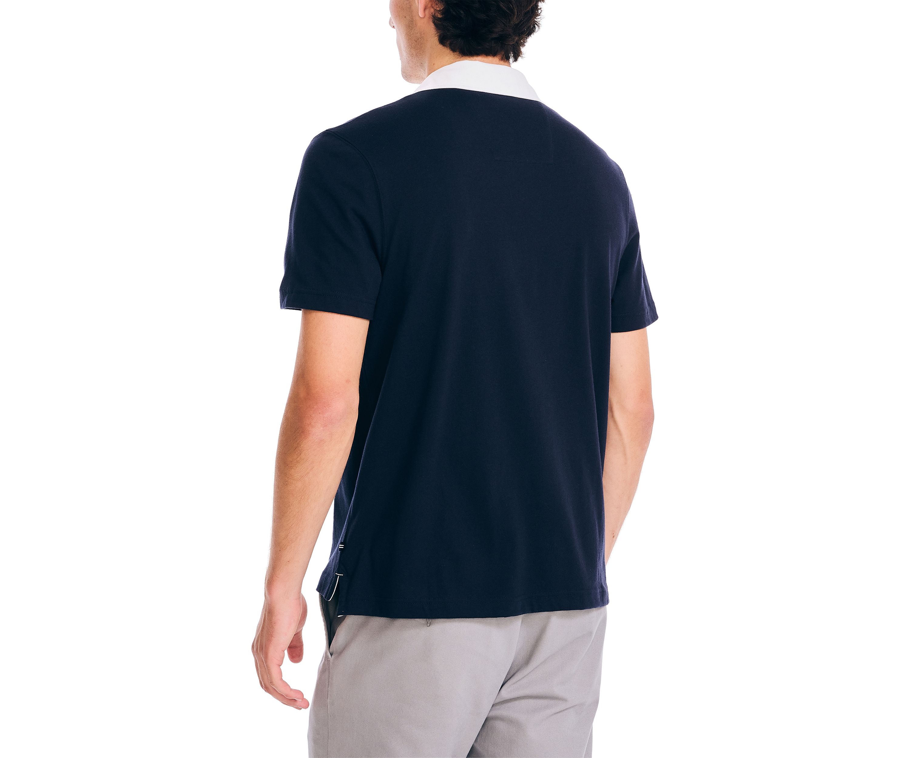 Sustainably Crafted Classic Fit Pieced Rugby Polo Shirt 