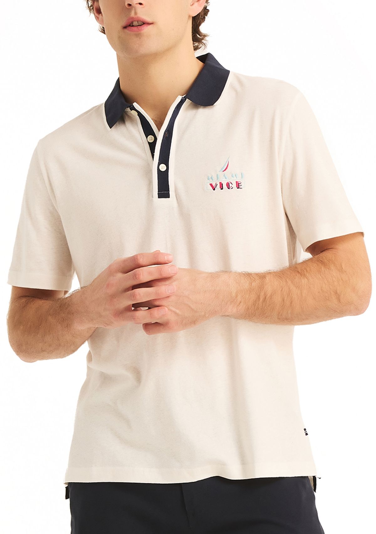 Miami Vice x Nautica Classic Fit Linen Polo Shirt