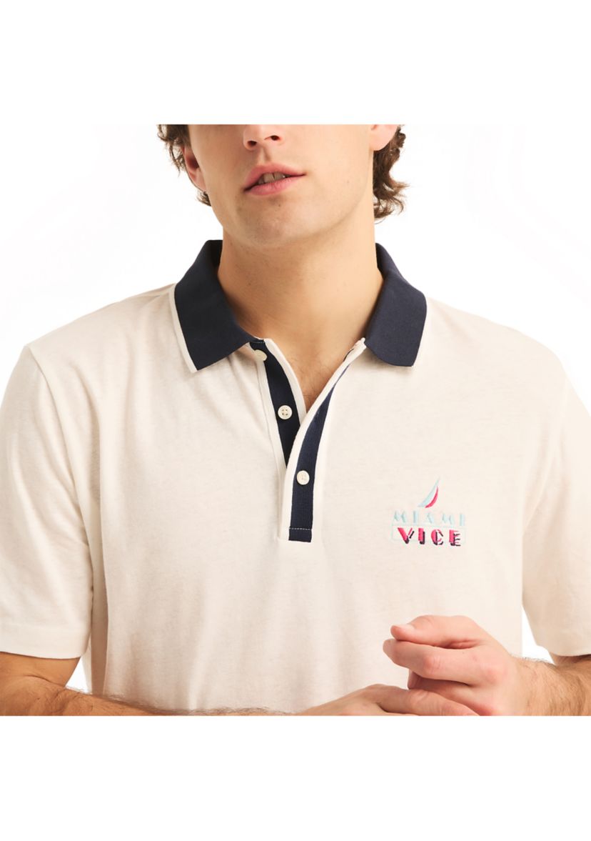 Miami Vice x Nautica Classic Fit Linen Polo Shirt