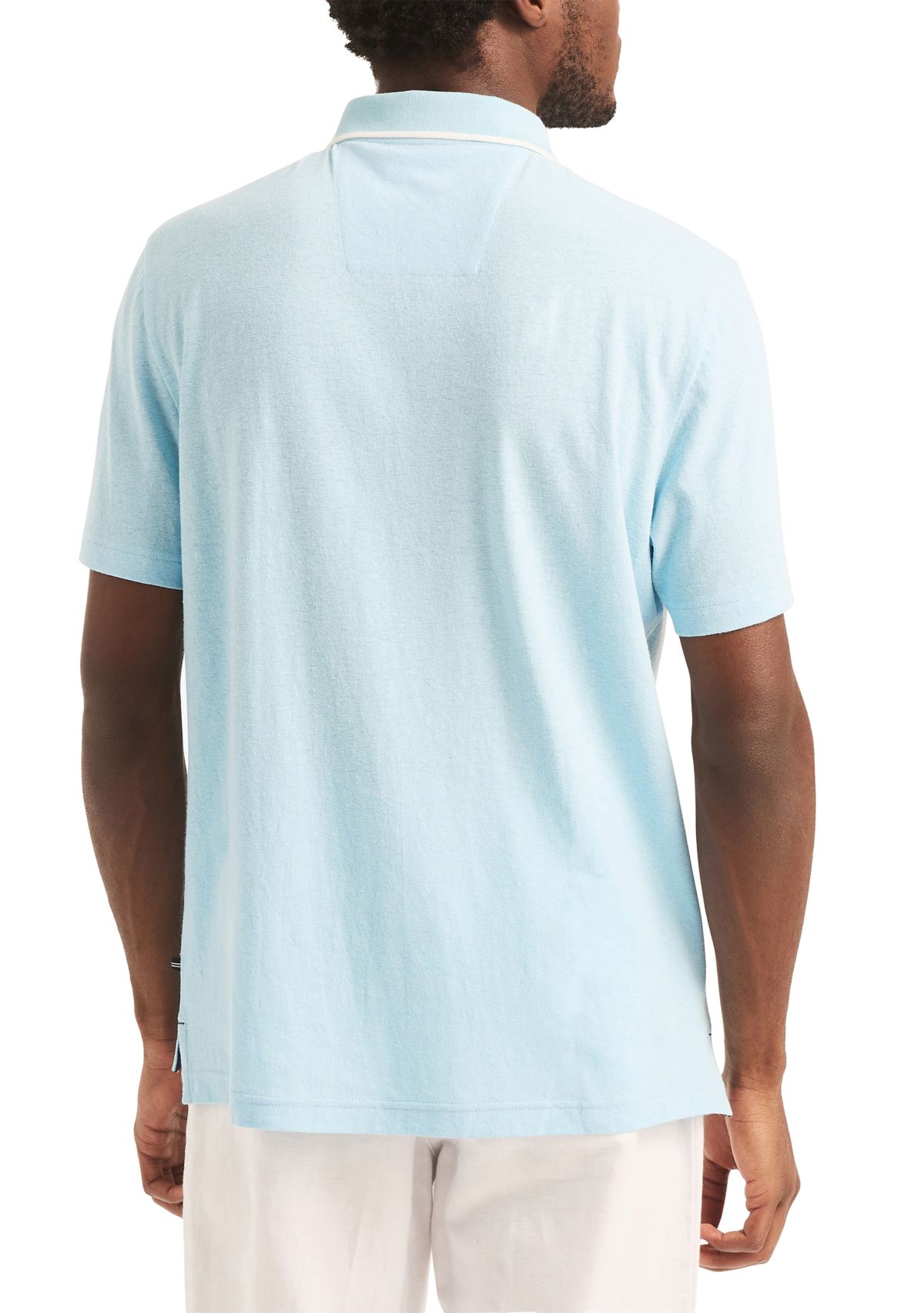 Linen Johnny Collar Polo Shirt