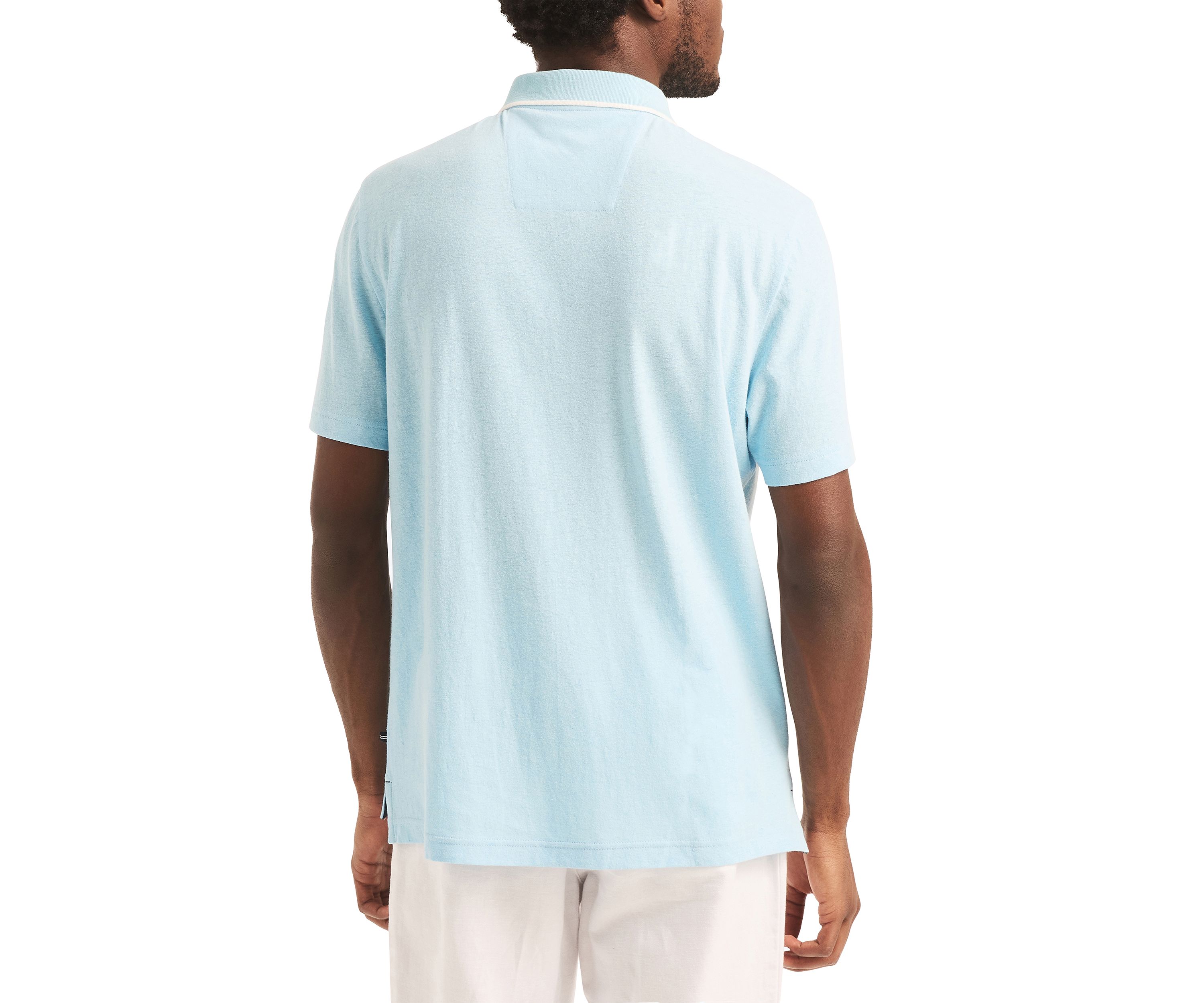 Linen Johnny Collar Polo Shirt