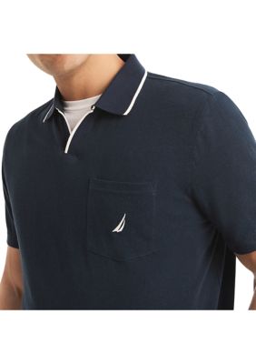 Linen Johnny Collar Polo Shirt