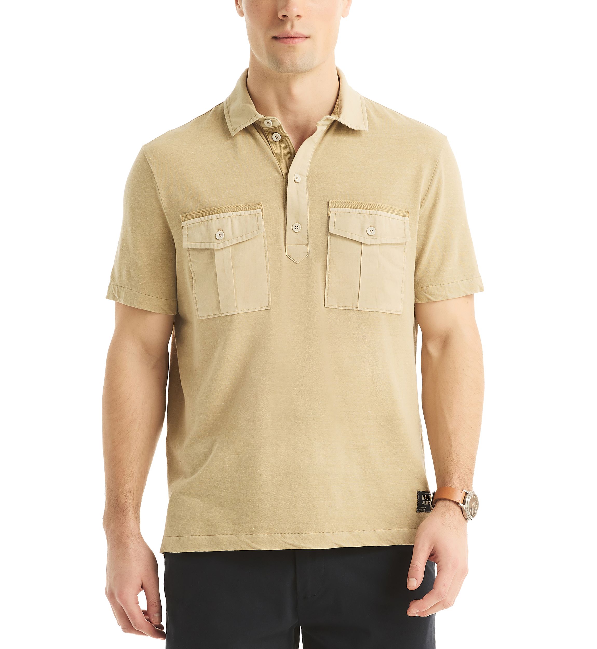 Jeans Co. Classic Fit Linen Polo Shirt