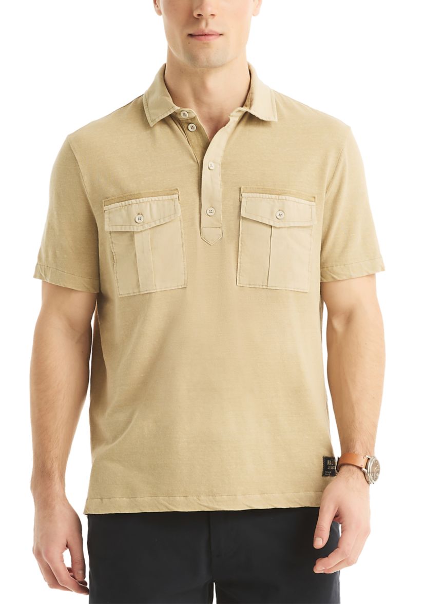 Jeans Co. Classic Fit Linen Polo Shirt
