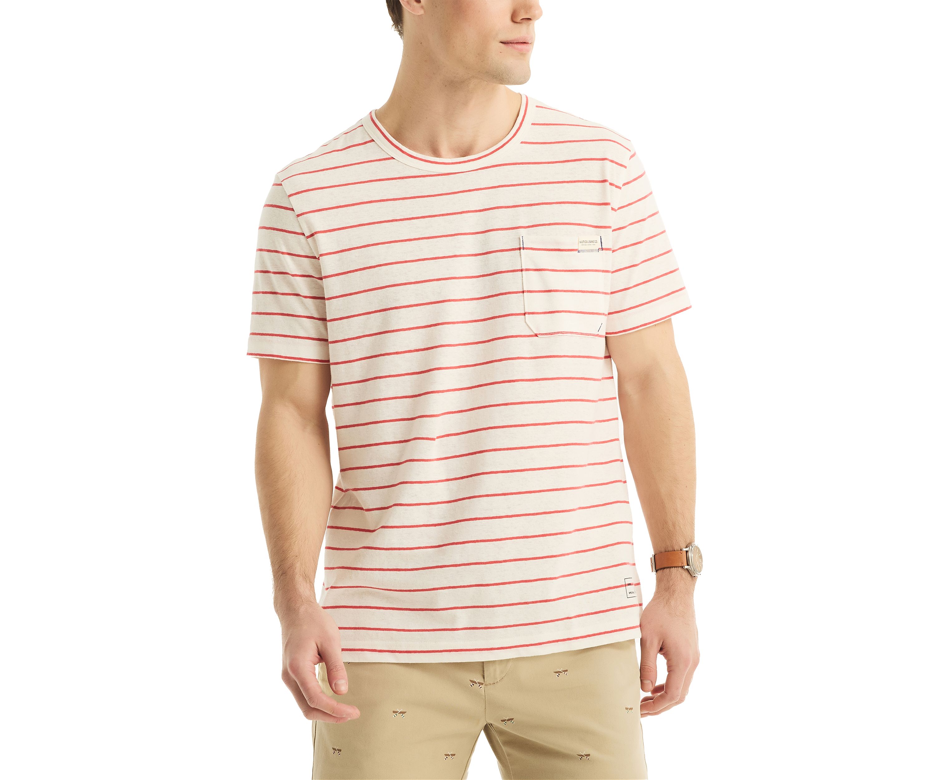 Jeans Co. Striped Linen Crewneck T-Shirt