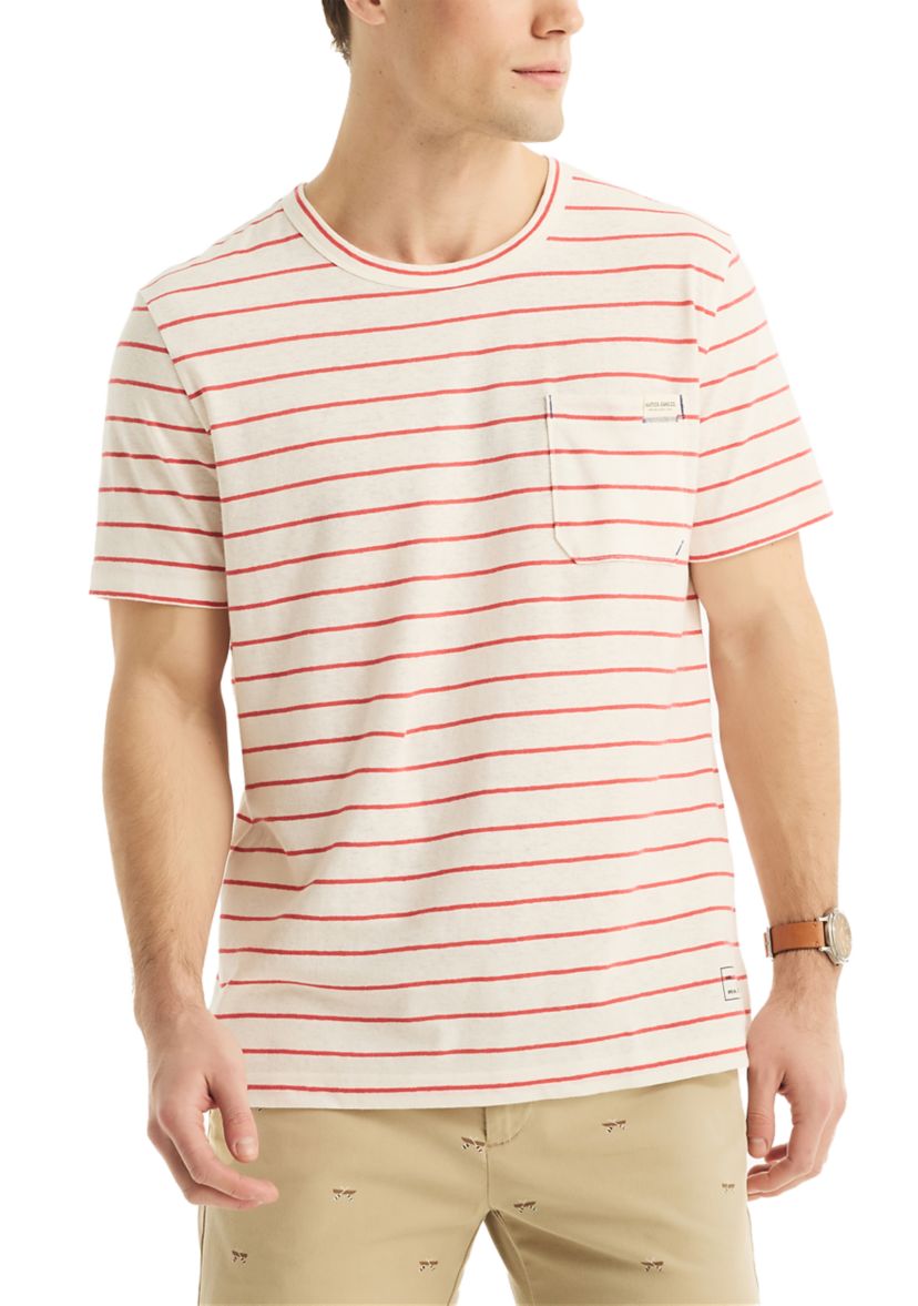 Jeans Co. Striped Linen Crewneck T-Shirt