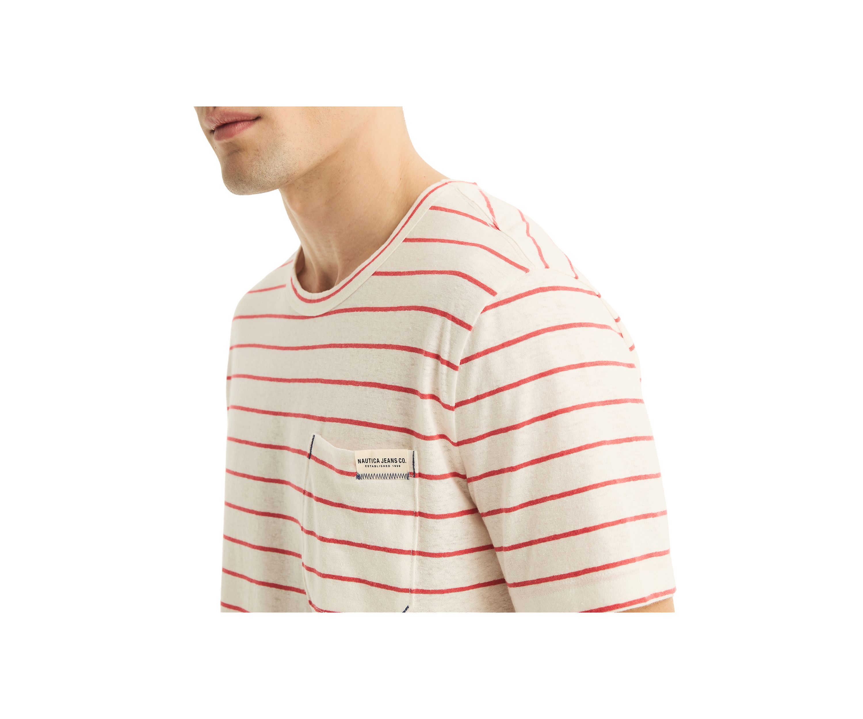 Jeans Co. Striped Linen Crewneck T-Shirt