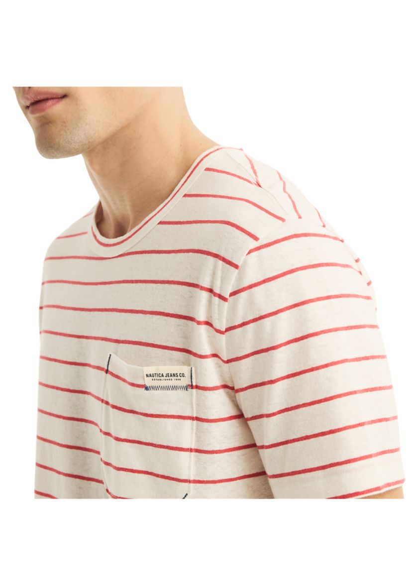 Jeans Co. Striped Linen Crewneck T-Shirt