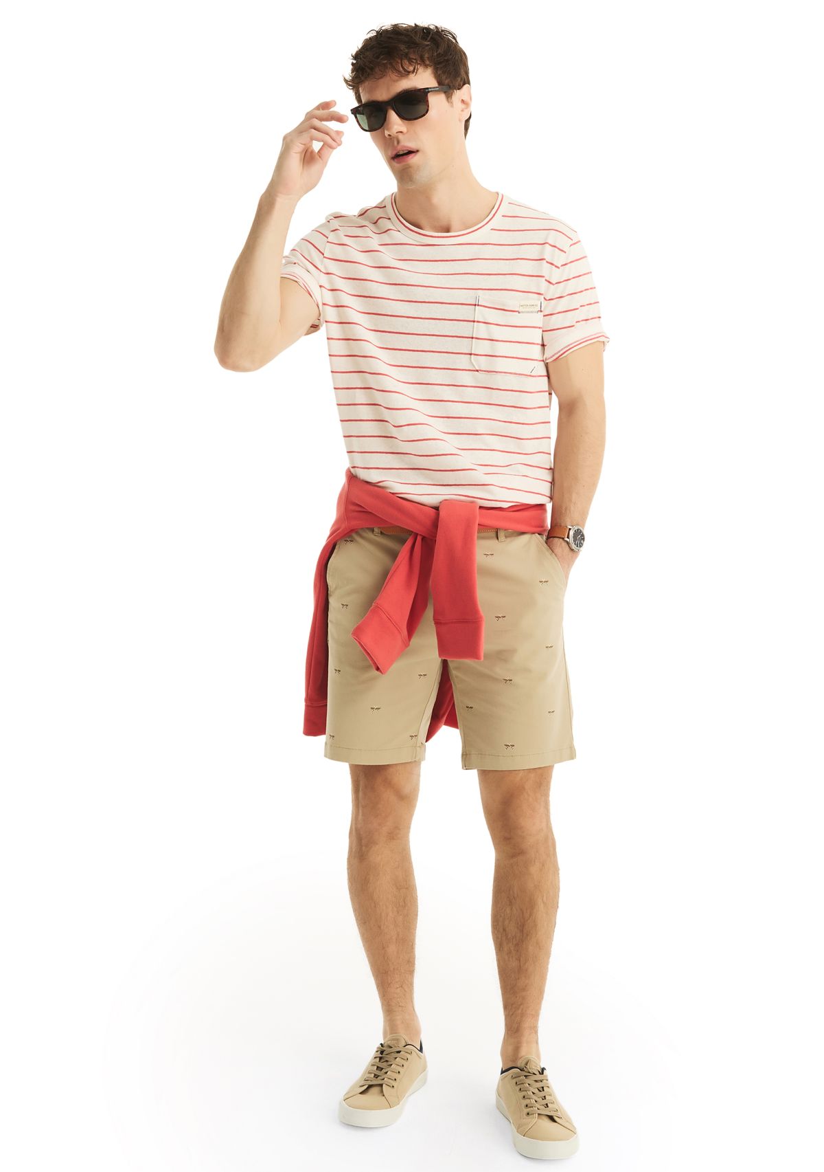 Jeans Co. Striped Linen Crewneck T-Shirt