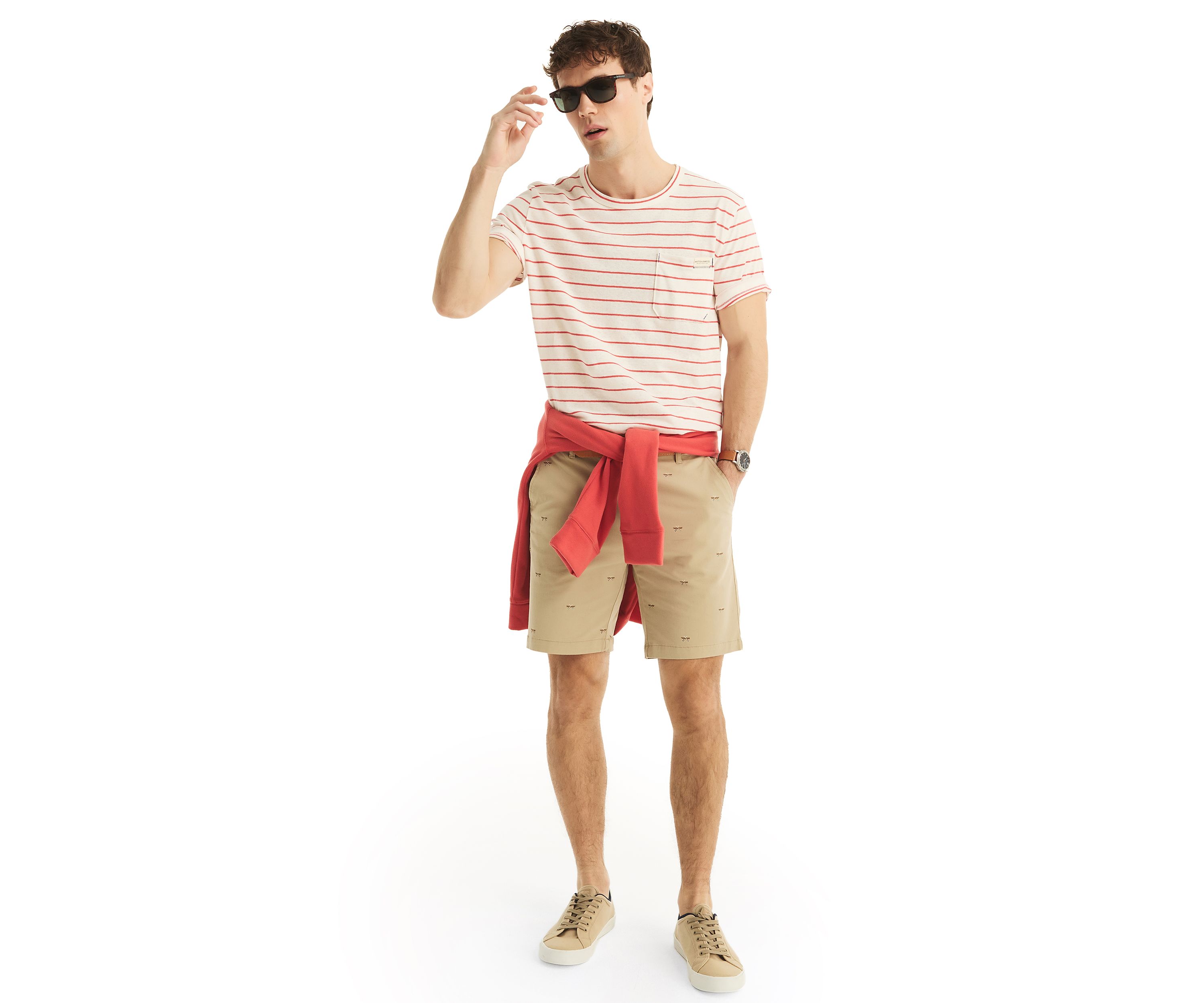 Jeans Co. Striped Linen Crewneck T-Shirt
